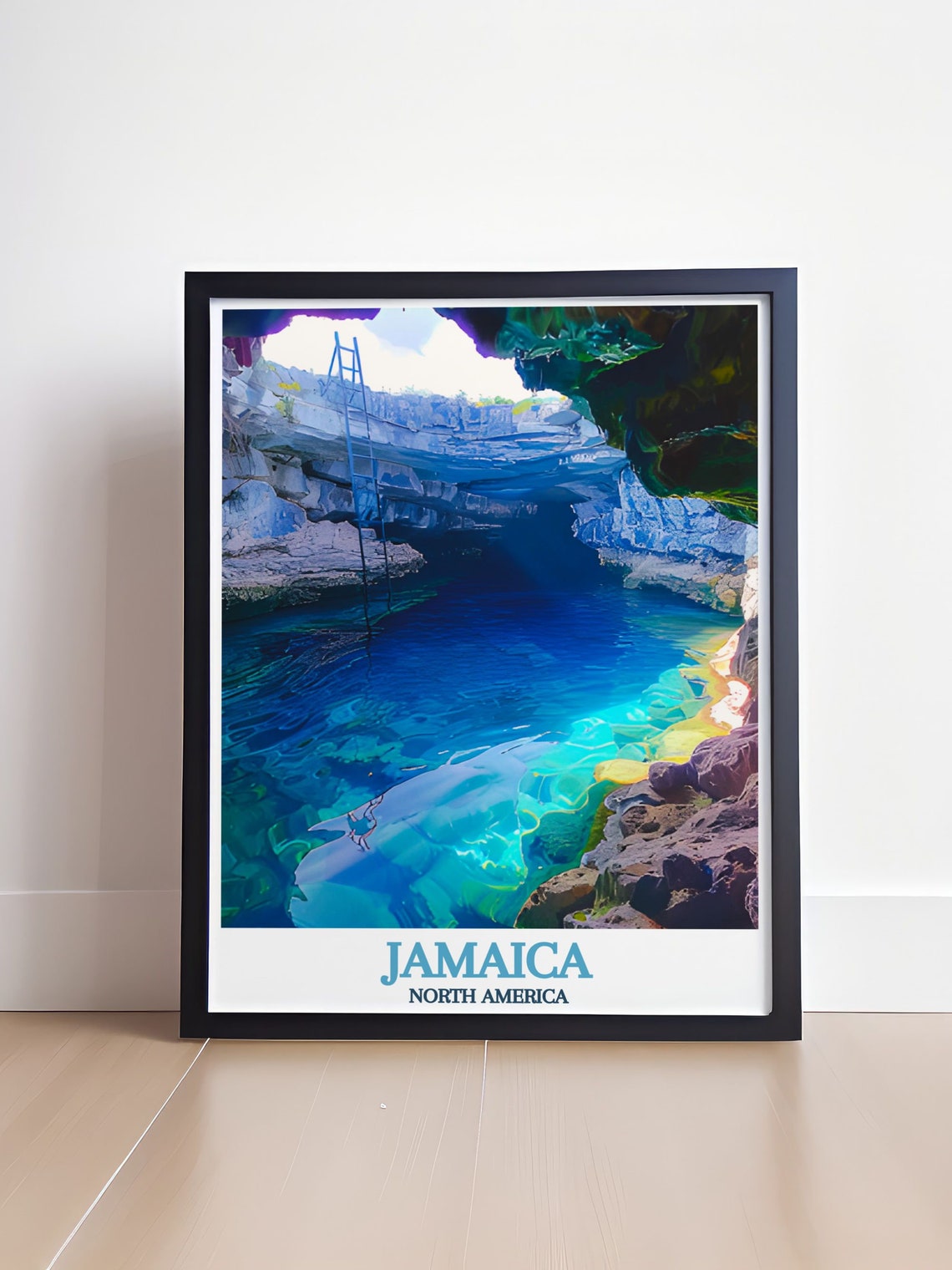 Blue Hole Jamaica Mineral Spring Cave Pool Grotto Travel Poster - Image 4