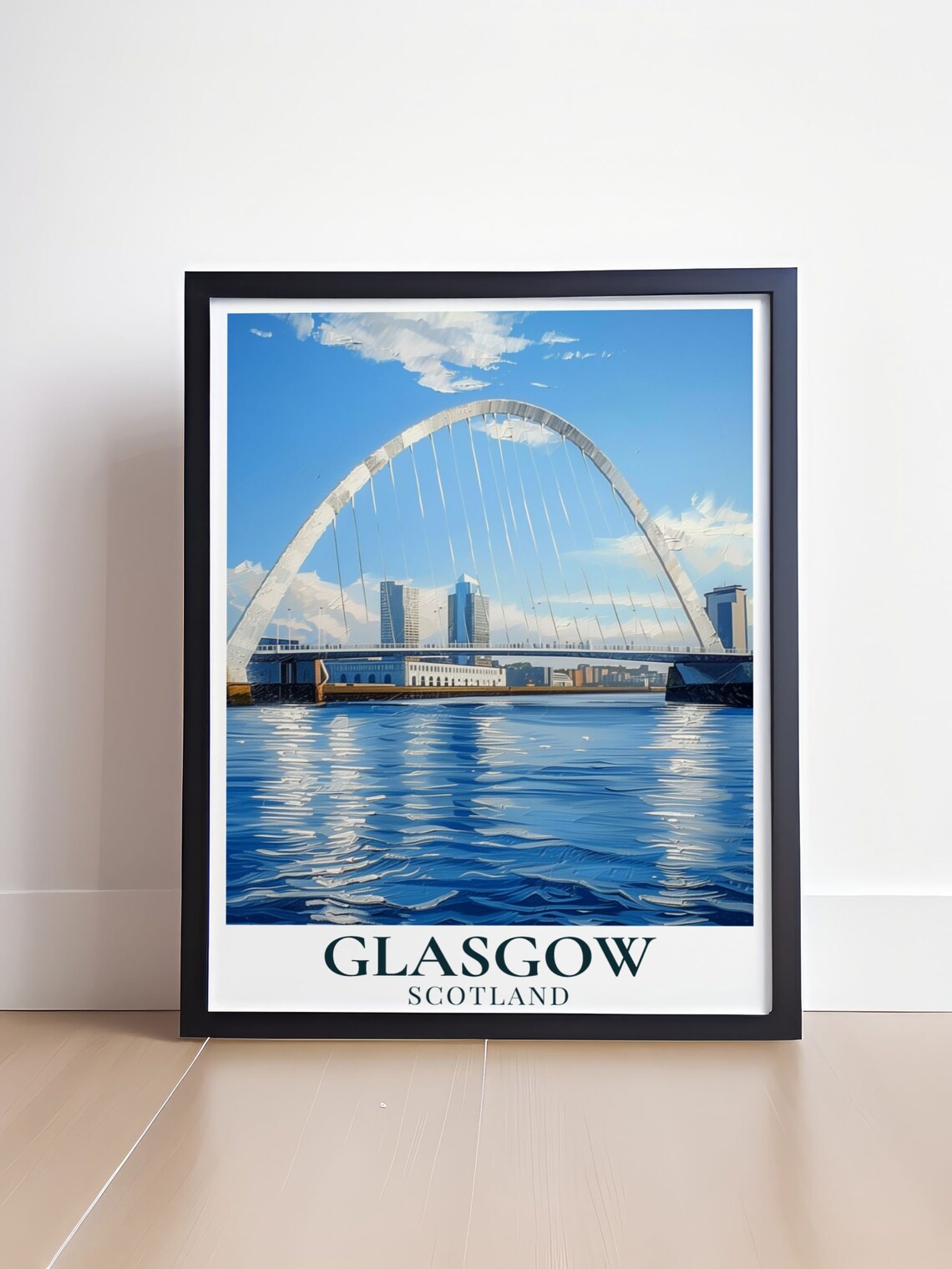 Glasgow Scotland Clyde Arc Bridge Sparkling River City Poster - Image 4