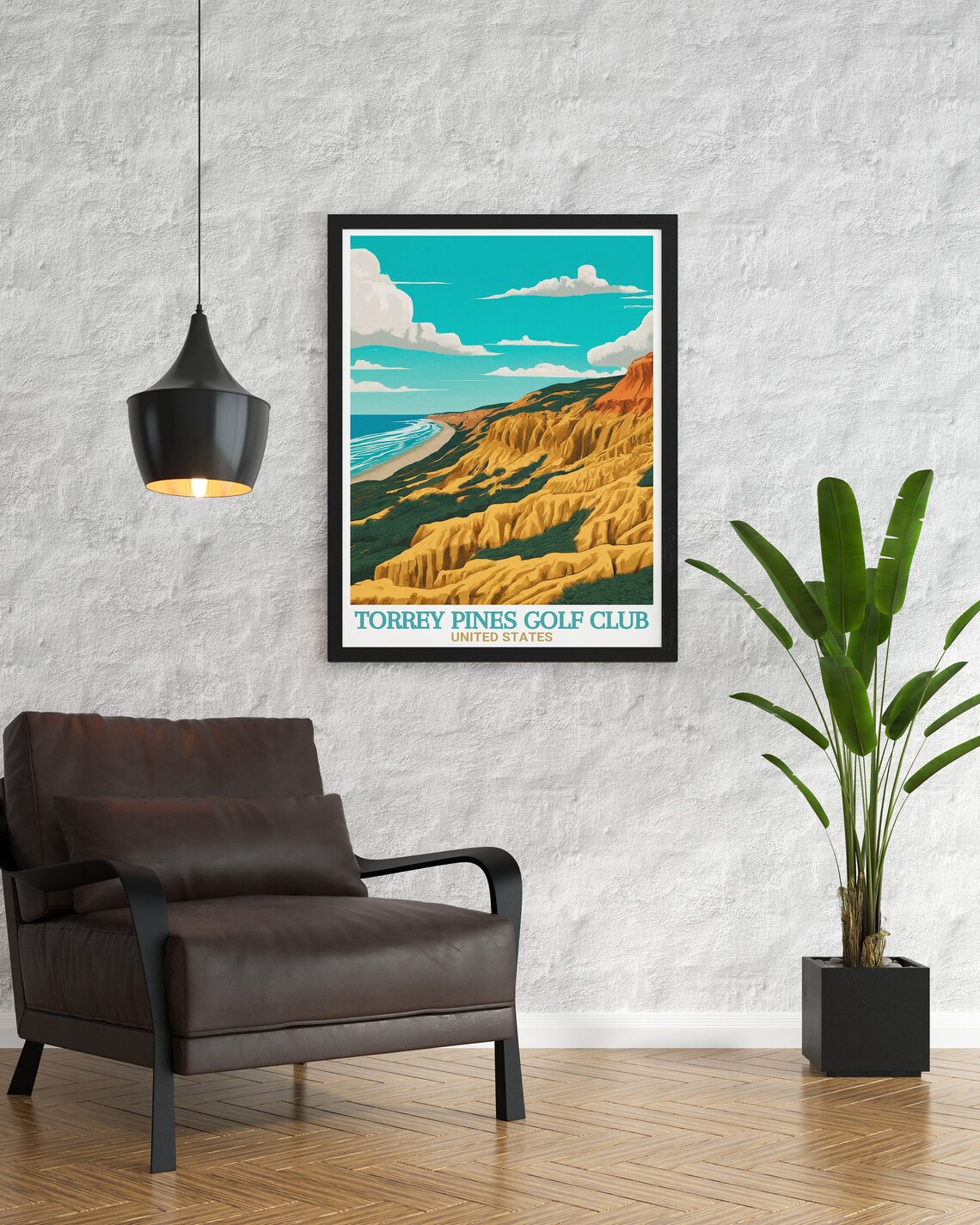 Torrey Pines Golf Club Cliffs Ocean View San Diego Travel Poster - Image 2
