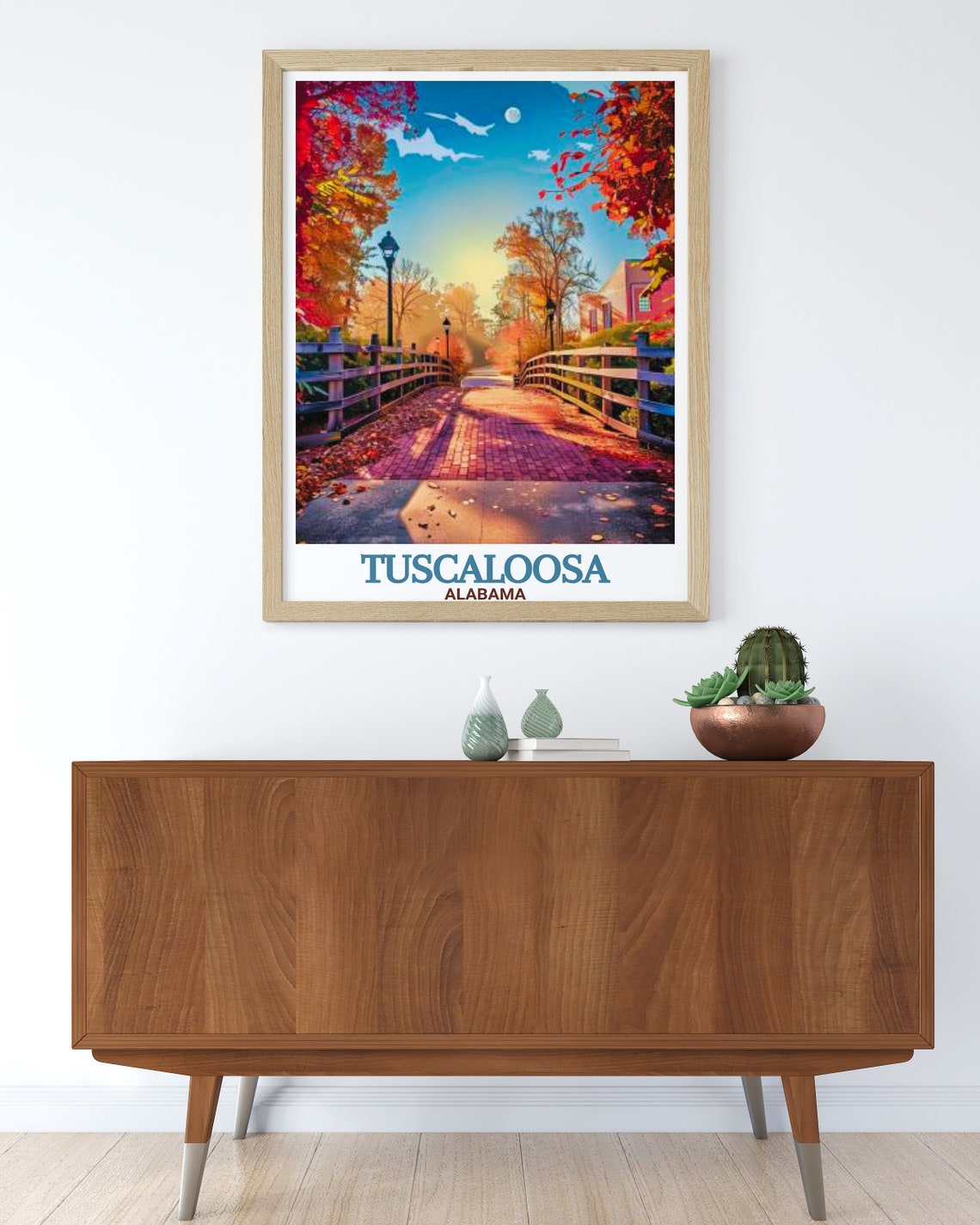 Tuscaloosa Travel Print Tuscaloosa Riverwalk And Skyline Art Tuscaloosa Skyline And Riverwalk Posters Tuscaloosa Riverwalk Wall Art - Image 2