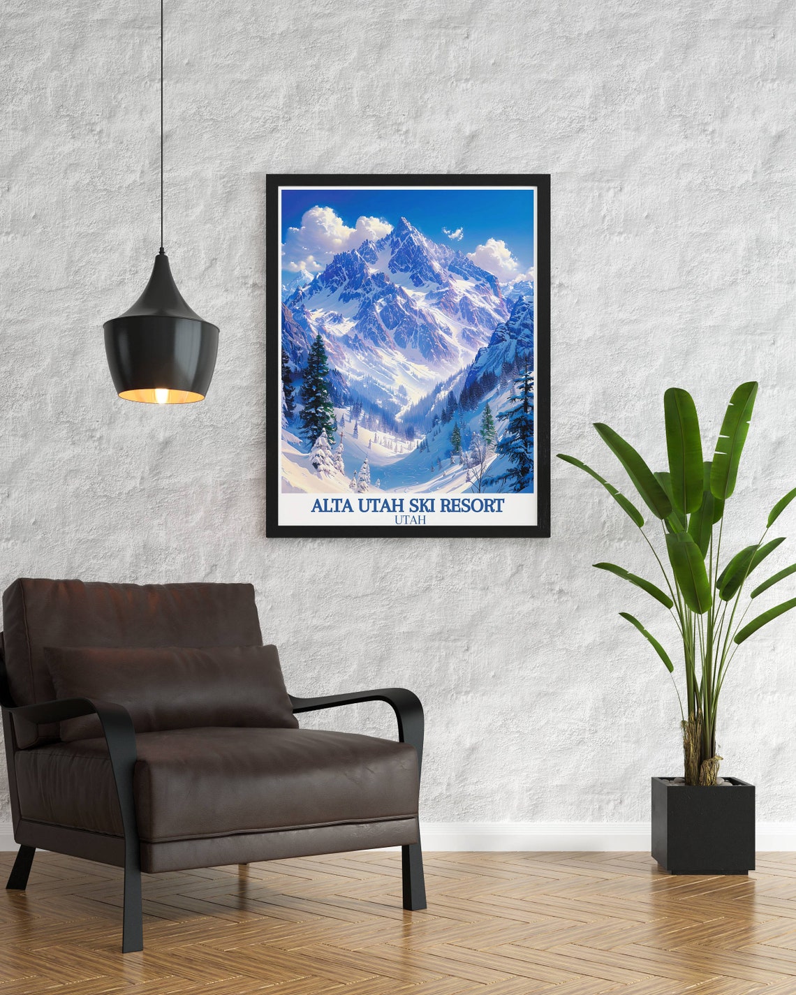 Alta Utah Ski Resort Towering Snow Peaks Alpine Panorama Poster - Image 2