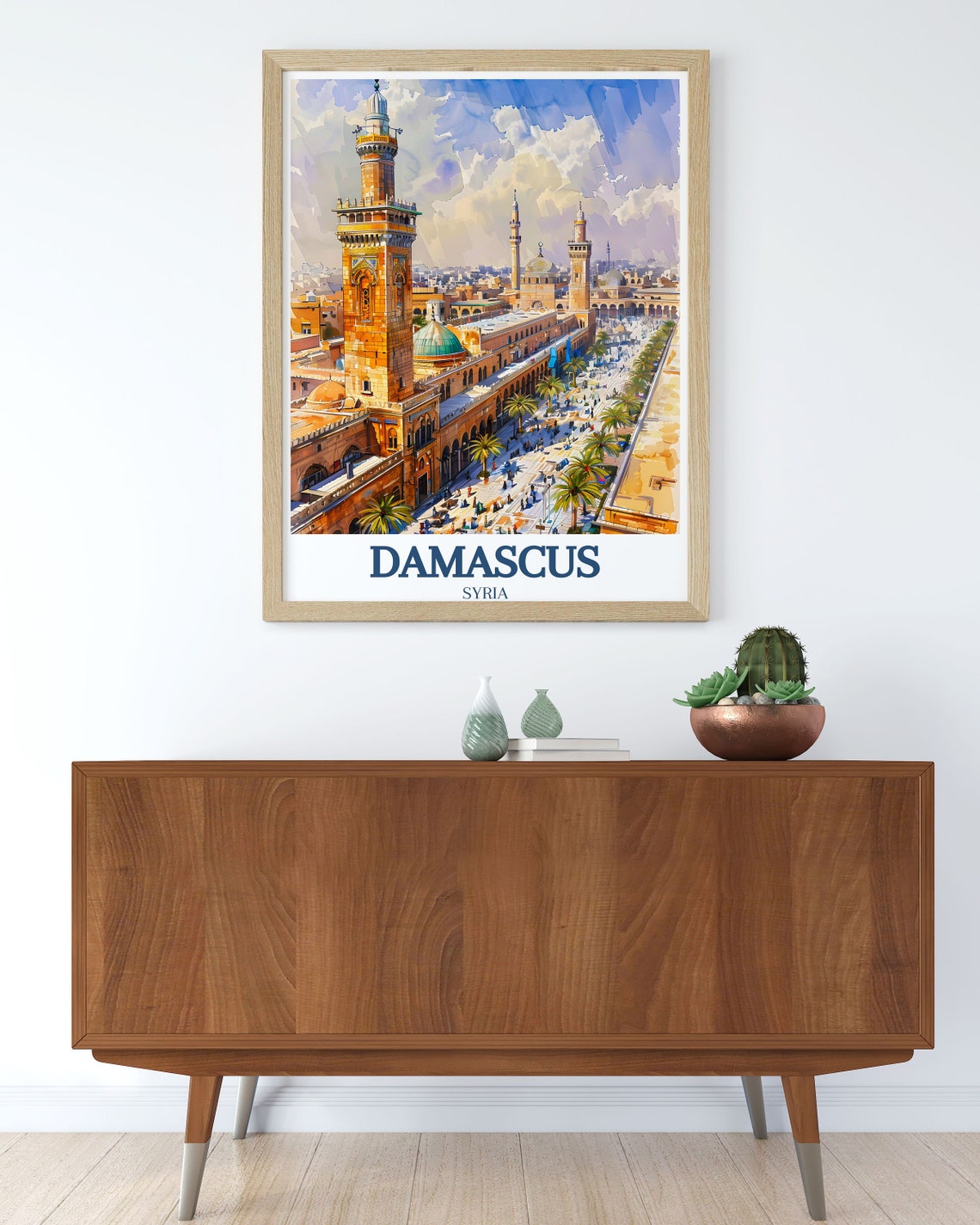 Damascus Syria Umayyad Mosque Poster with Grand Historic Minarets - Image 2