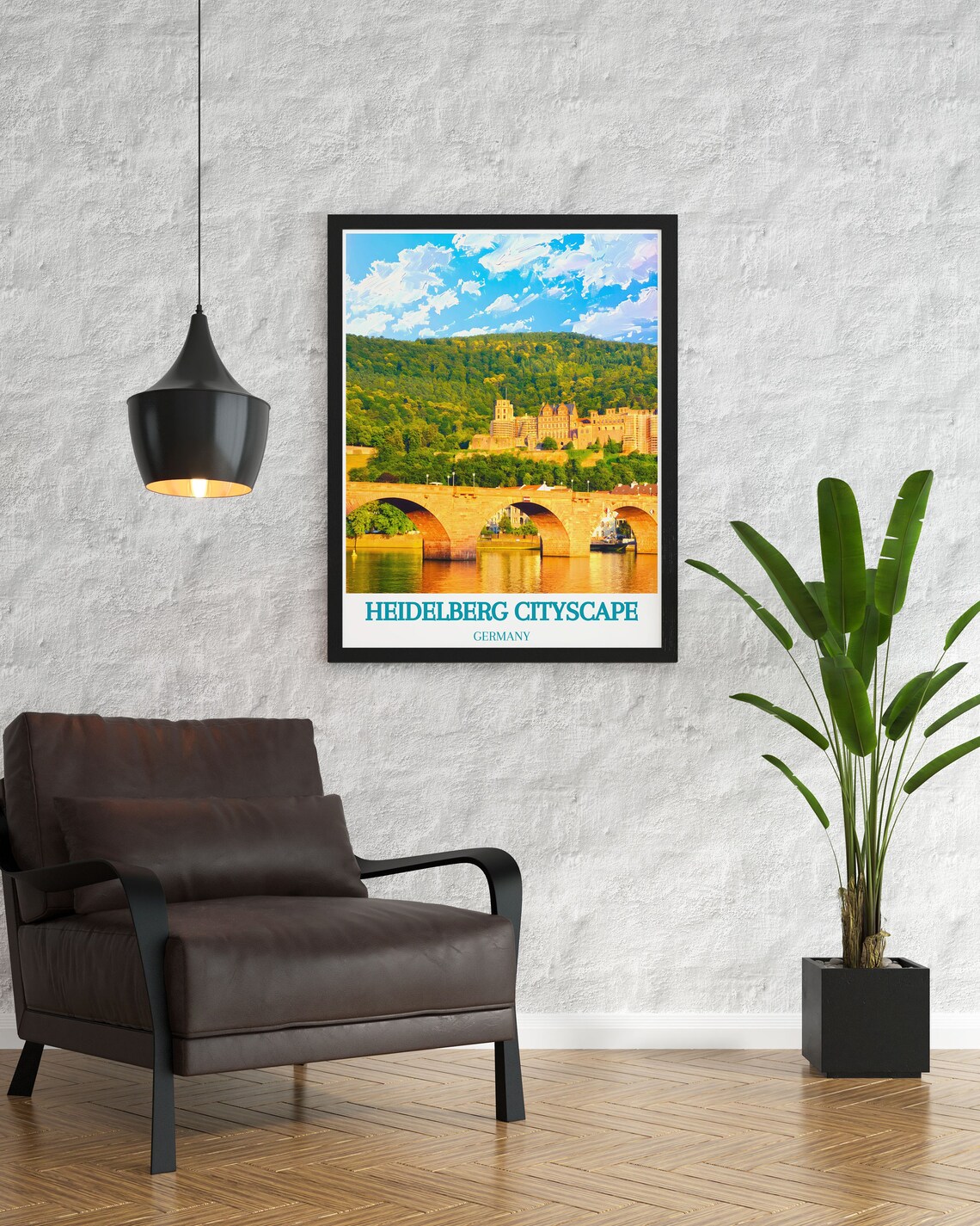 Heidelberg Germany Old Bridge And Castle In Golden Light Poster - Image 2