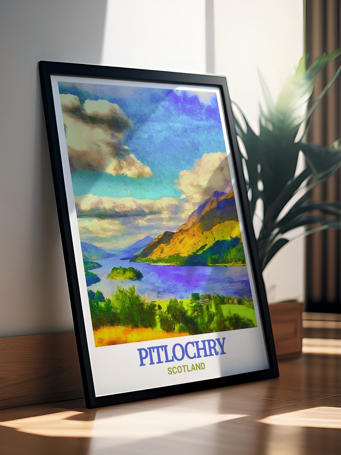 Pitlochry Queens View Loch Scotland Picturesque Scenic Travel Poster - Image 3