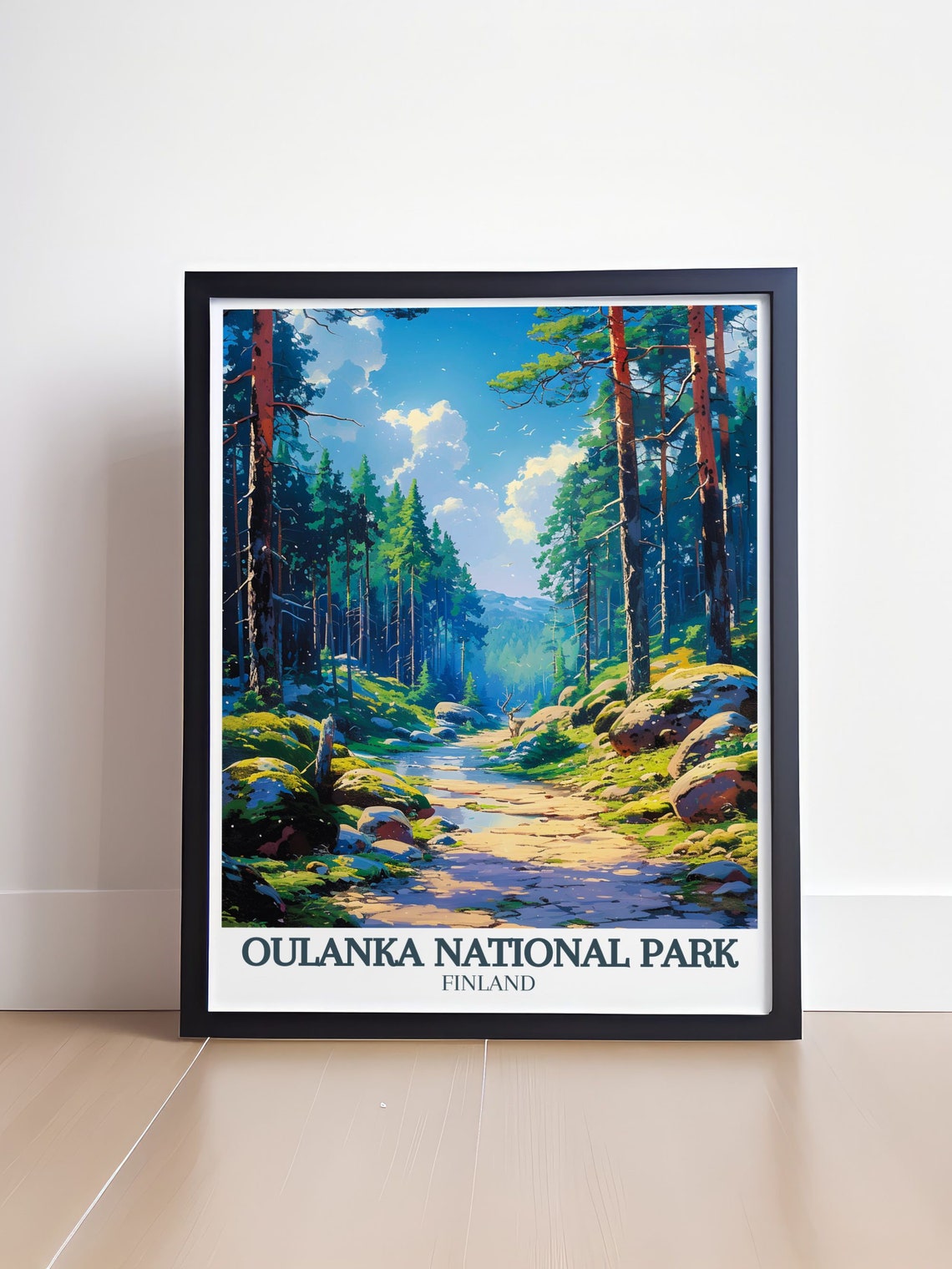 Oulanka National Park Finland Forest Trail Deer Wildlife Scenic Poster - Image 4