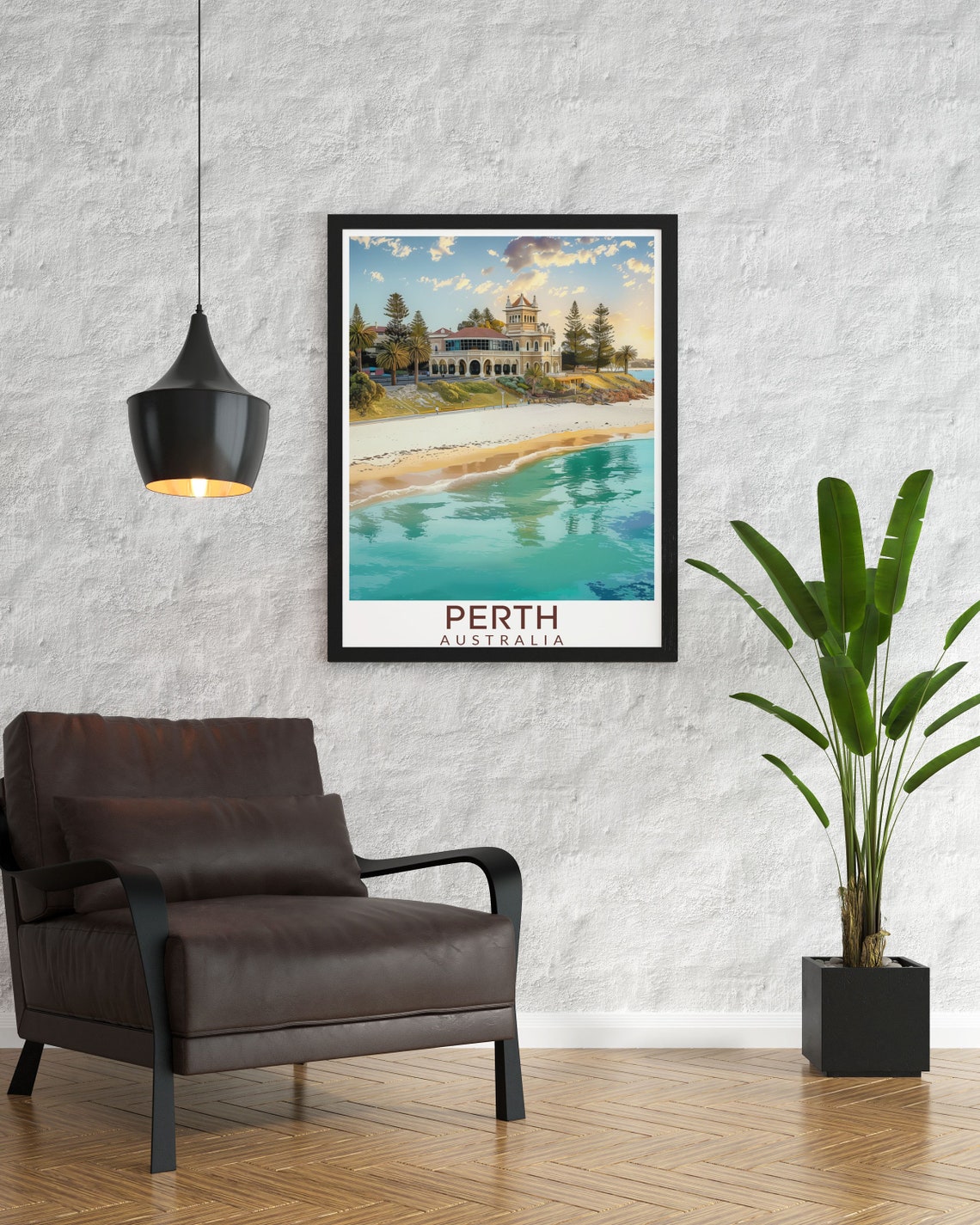 Perth Australia Cottesloe Beach Pavilion Turquoise Shore Poster - Image 2