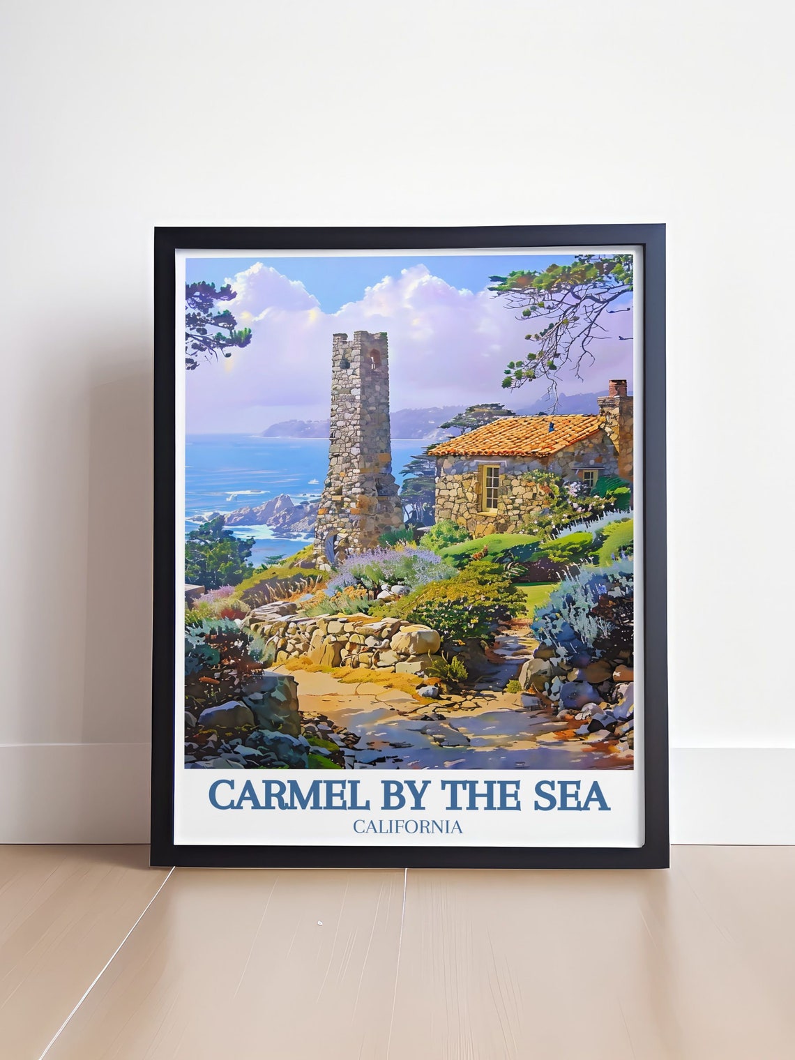 Carmel By The Sea Stone Cottage Tower Overlooking The Ocean Poster - Image 4