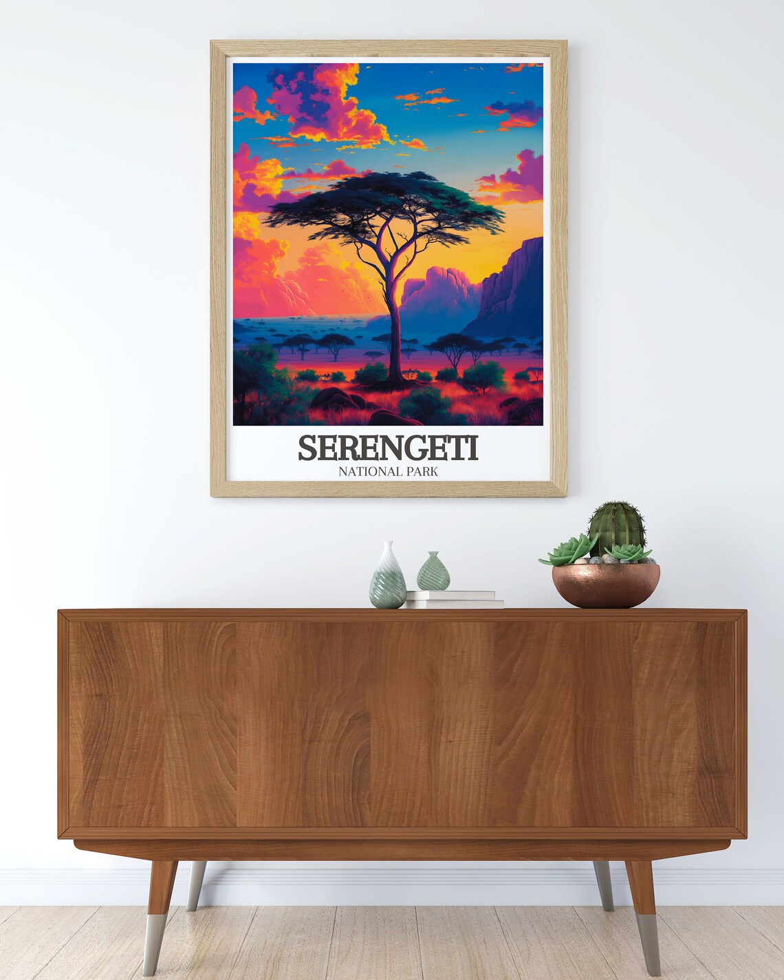 Serengeti Acacia Tree Travel Poster, Savanna Decor - Image 3