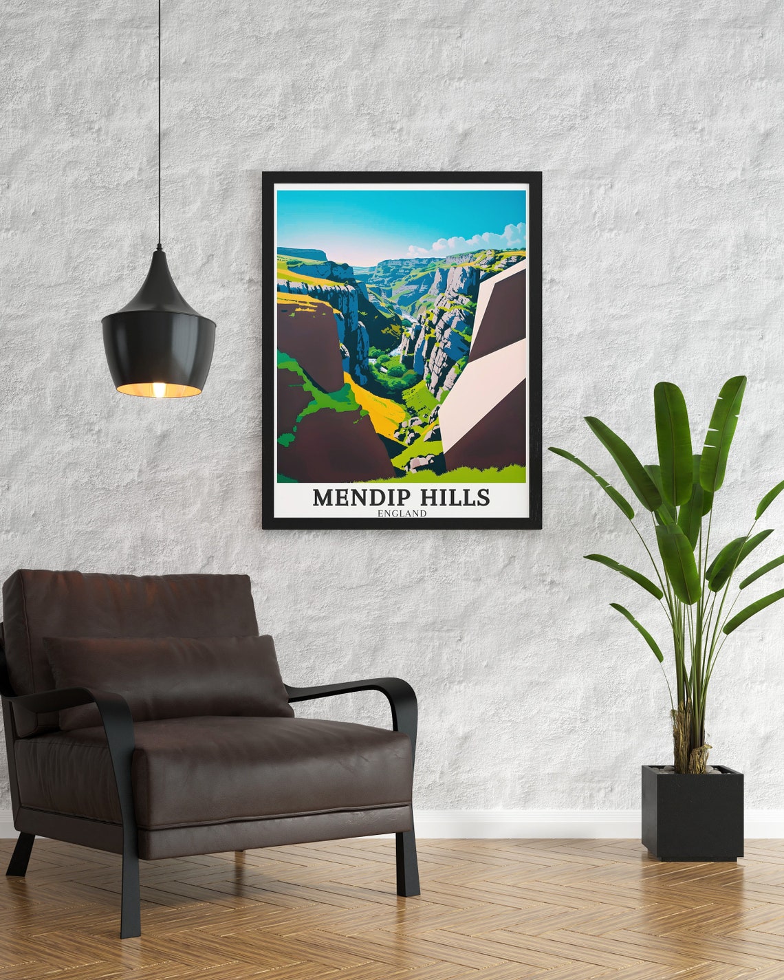 Mendip Hills England Cheddar Gorge Dramatic Cliffs Travel Poster - Image 3