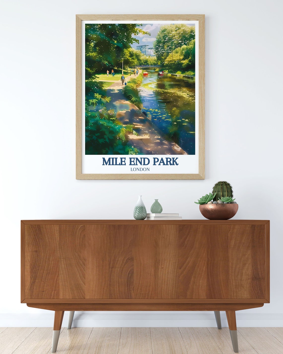 Mile End Park London Canal Towpath Leafy Green Escape Poster - Image 2
