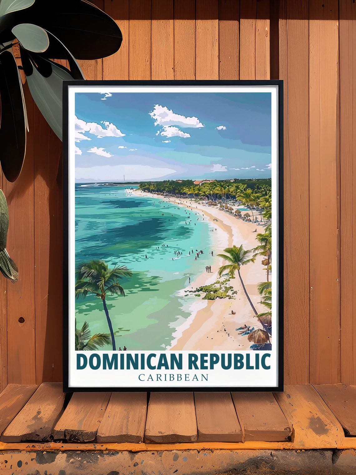Dominican Republic Punta Cana Aerial Beach Palms Coast Poster - Image 2