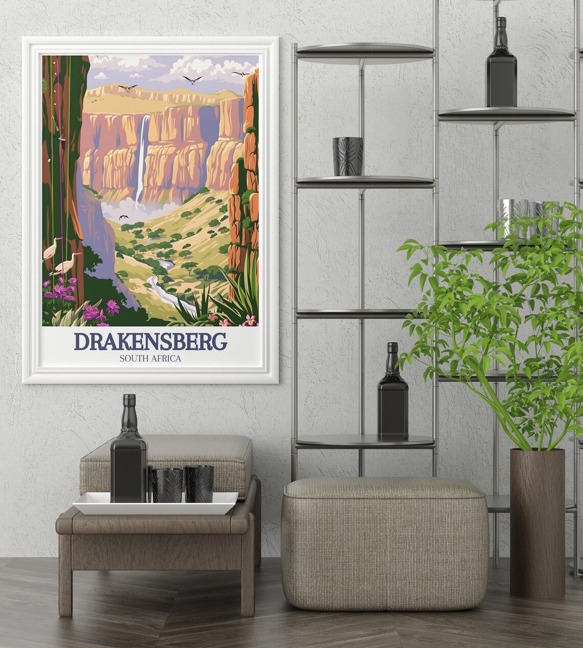 Drakensberg South Africa Tugela Falls Canyon Cliffs Eagle Sky Poster - Image 2
