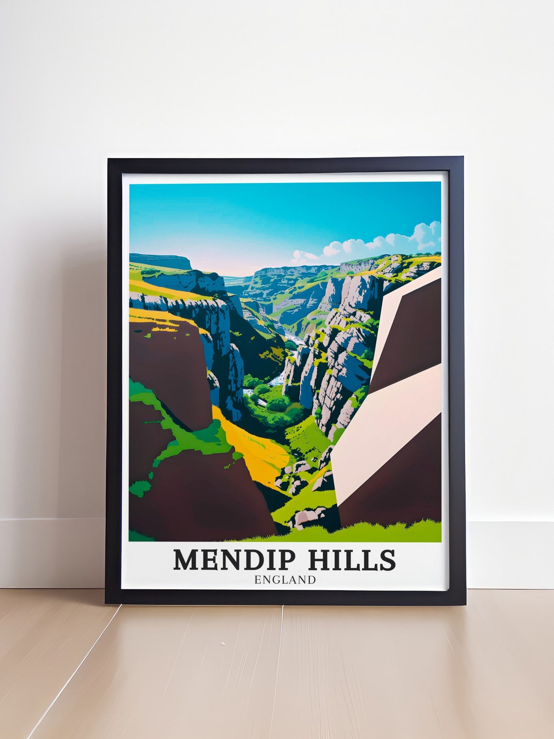 Mendip Hills England Cheddar Gorge Dramatic Cliffs Travel Poster - Image 4