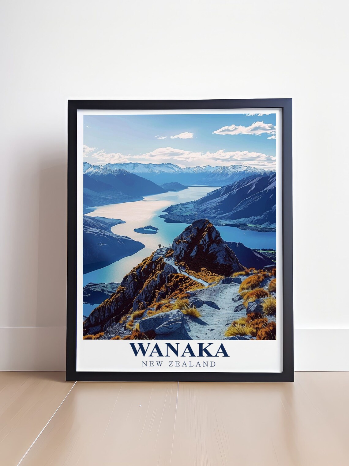 Wanaka and Roys Peak Travel Poster Art Print - Image 4