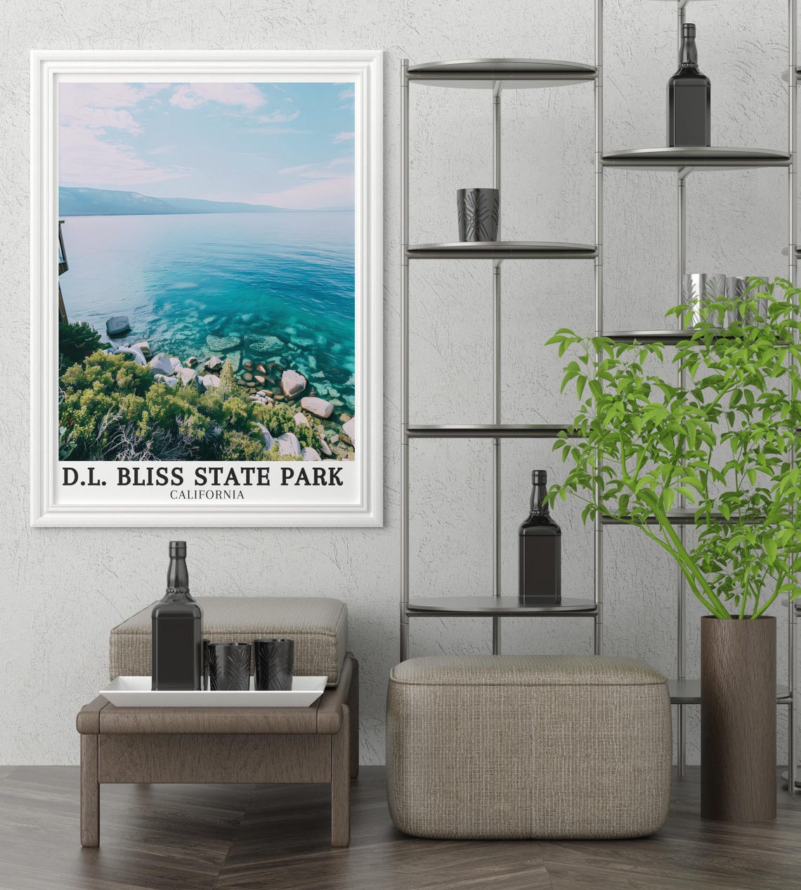 D.L. Bliss State Park Rubicon Point Crystal Water Shore Poster - Image 3
