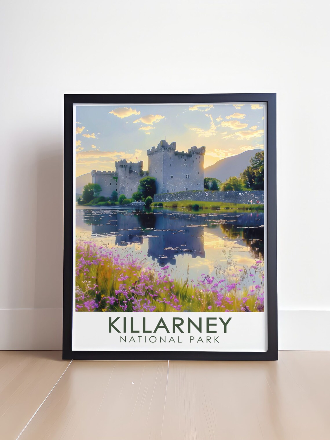 Killarney National Park Ross Castle Lake Sunset Travel Poster - Image 4