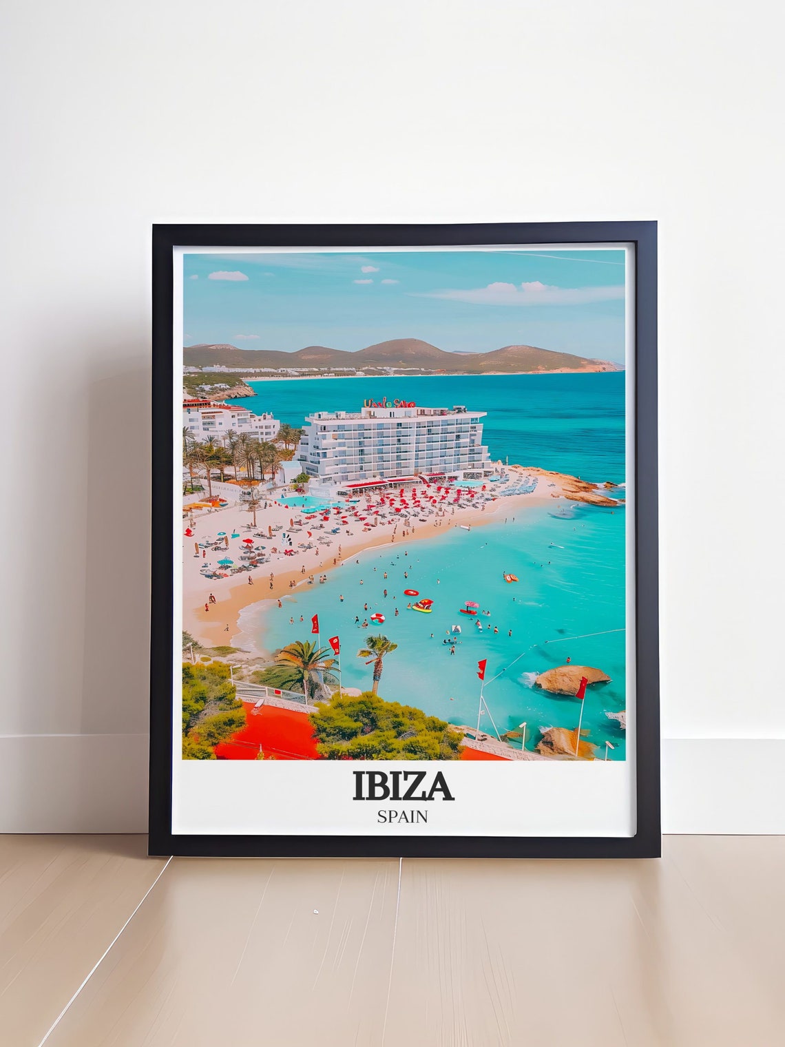 Ibiza Spain Beach Resort Hotel Aerial Bright Summer View Poster - Image 4