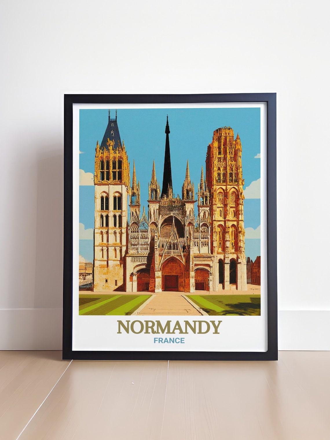 Normandy France Rouen Cathedral Gothic Architecture Travel Poster - Image 4