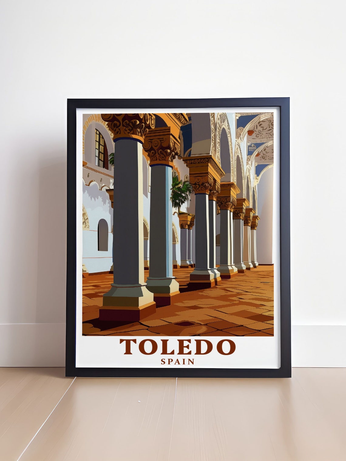 Toledo Spain Grand Stone Arcade Historic Palace Interior Poster - Image 4