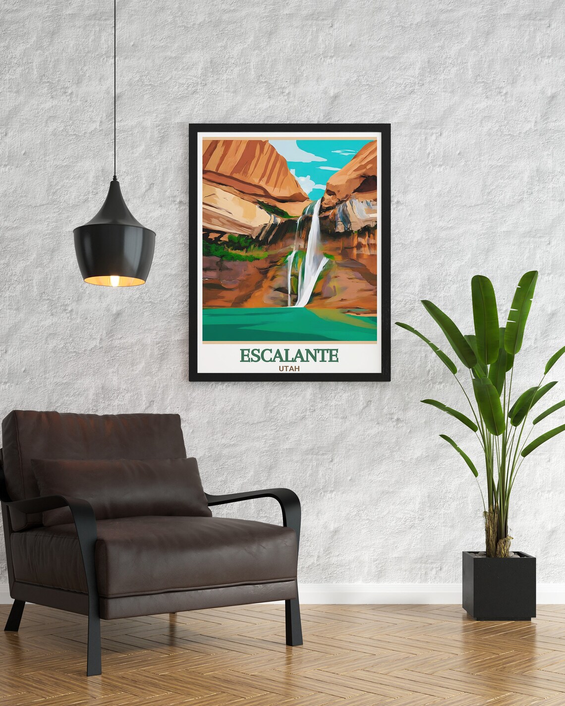 Escalante Utah Calf Creek Falls Desert Waterfall Vintage Travel Poster - Image 3