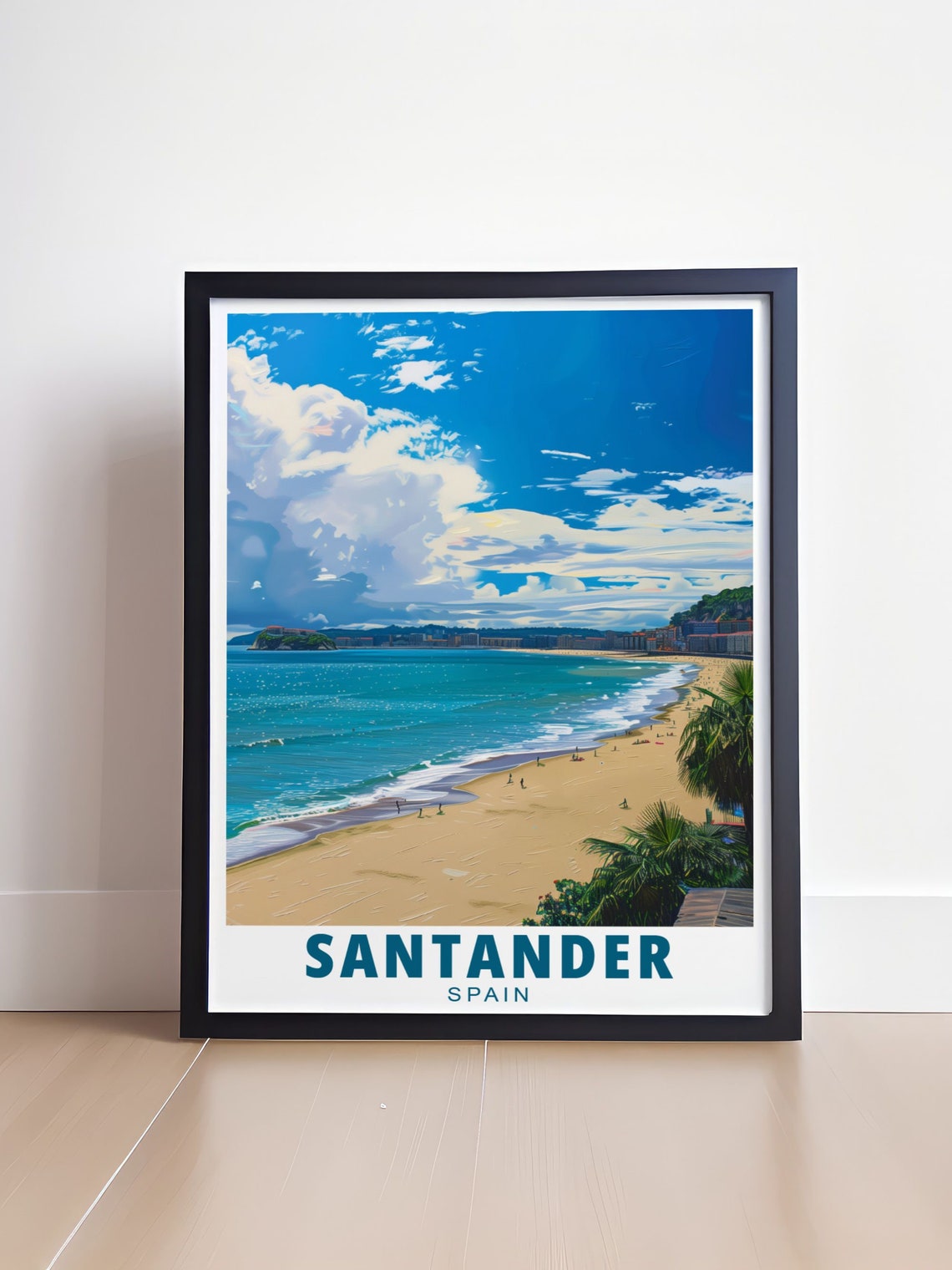 Santander Spain Playa del Sardinero Sunny Summer Beach Poster - Image 4