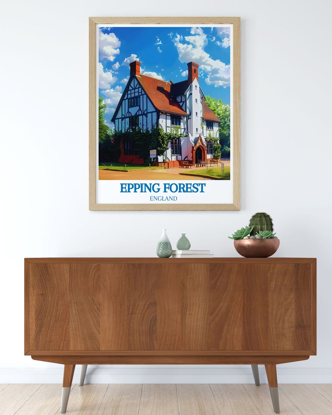 Epping Forest England Historic Half Timbered Lodge House Poster - Image 2