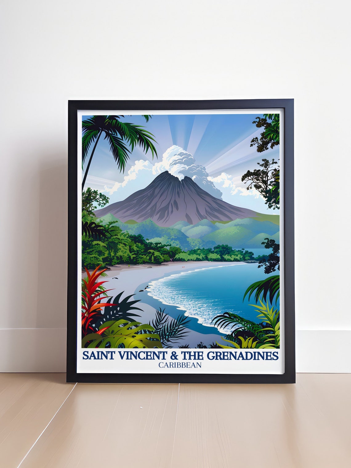 Saint Vincent and Grenadines La Soufriere Volcano Beach Poster - Image 4