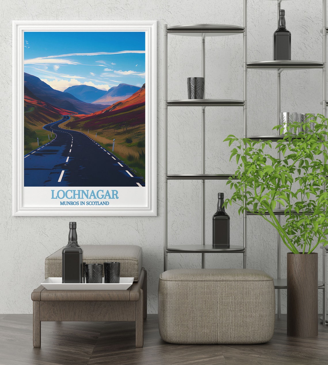 Lochnagar Scotland Winding Road Through Sunset Mountain Valley Poster - Image 2