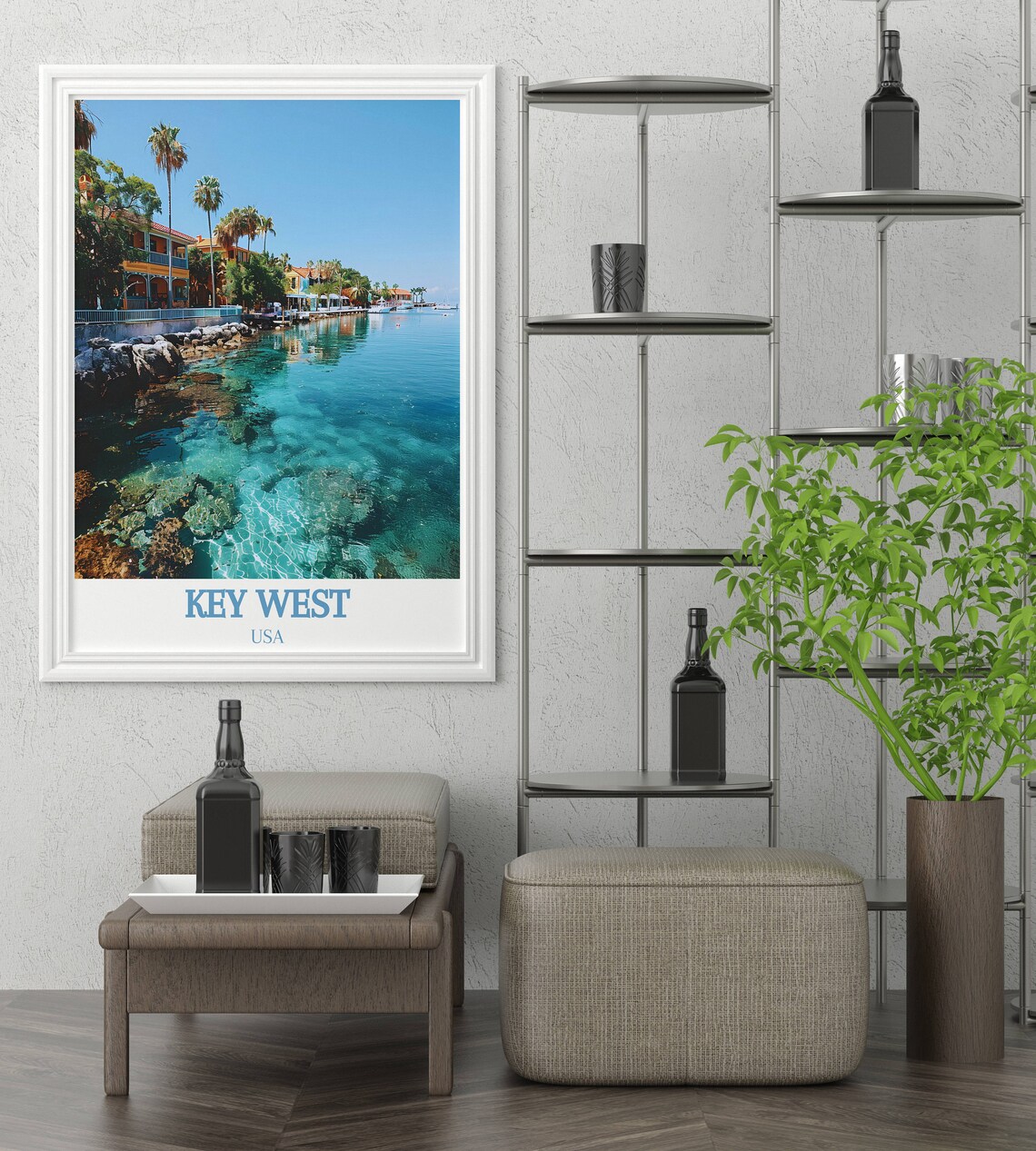 Key West Florida Historic Seaport Turquoise Water Travel Poster - Image 2