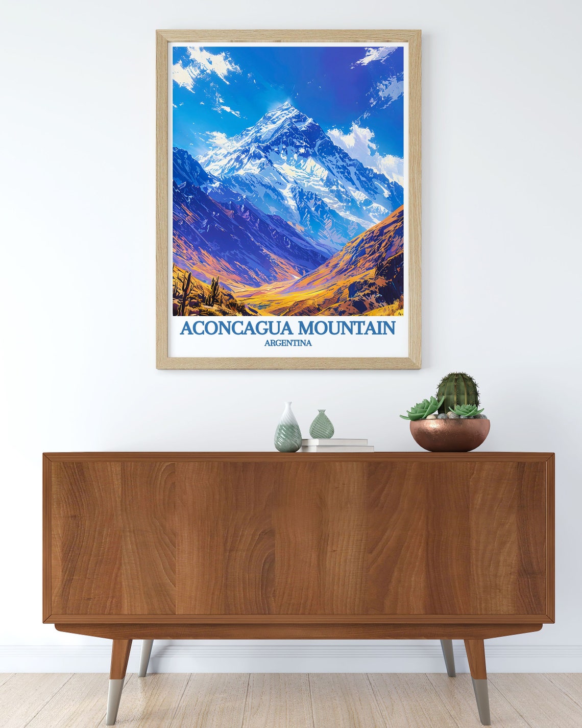 Aconcagua Mountain Snow Peak Andes Range Argentina Travel Poster - Image 2