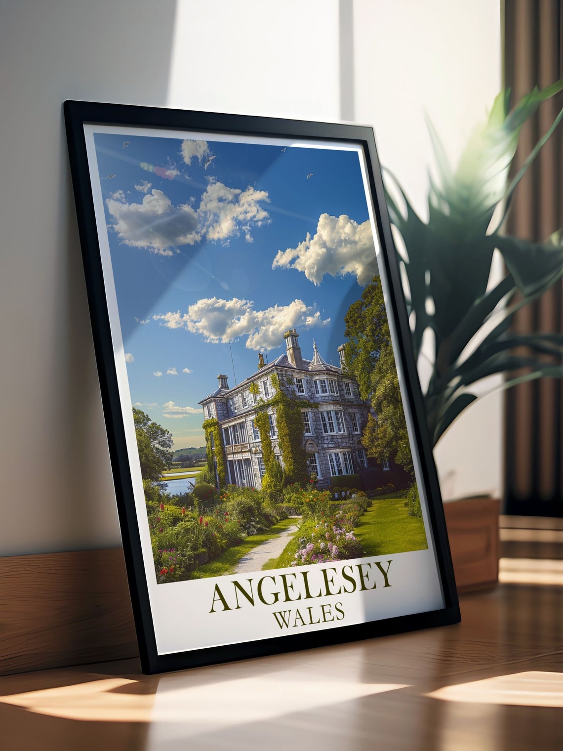 Anglesey Wales Plas Newydd House Poster with Blooming Gardens - Image 2