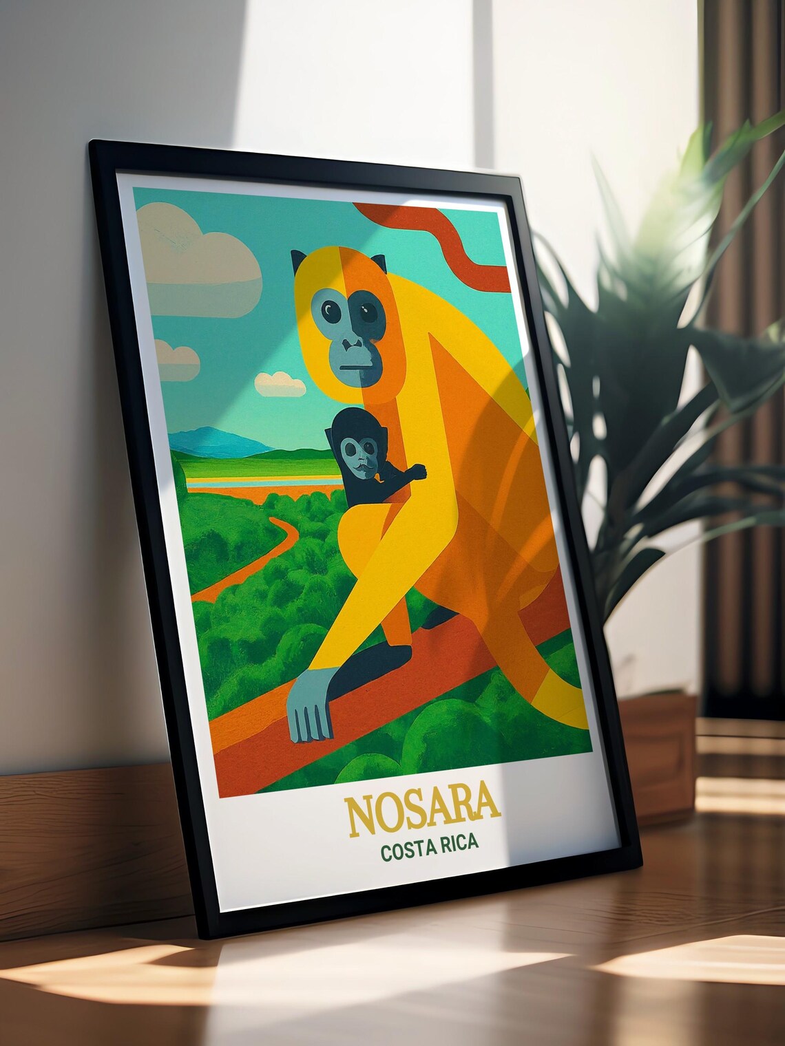 Nosara Costa Rica Monkey Family in Jungle Canopy Travel Poster - Image 3