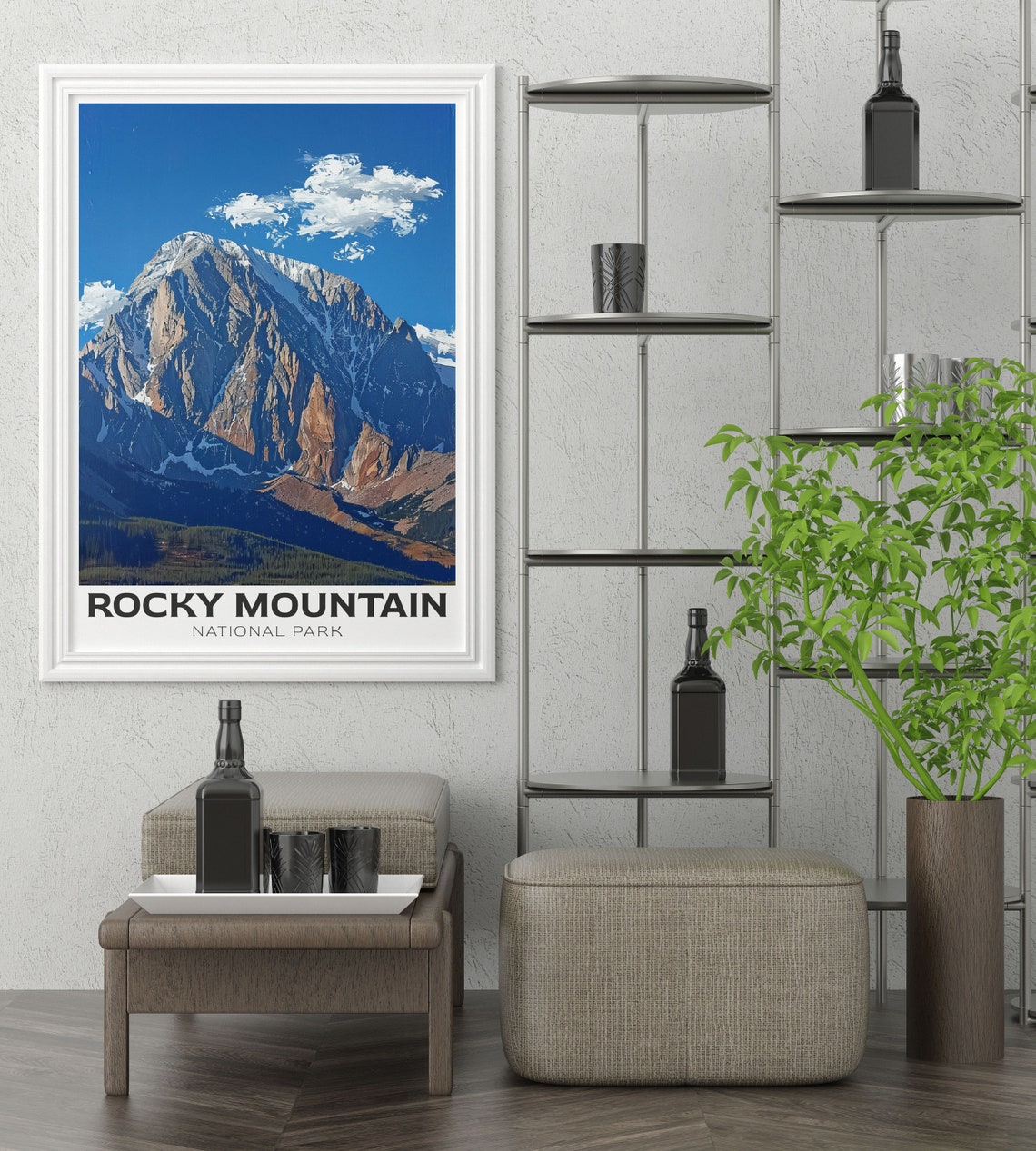 Rocky Mountain National Park Summit Blue Sky Day Travel Art Poster - Image 2