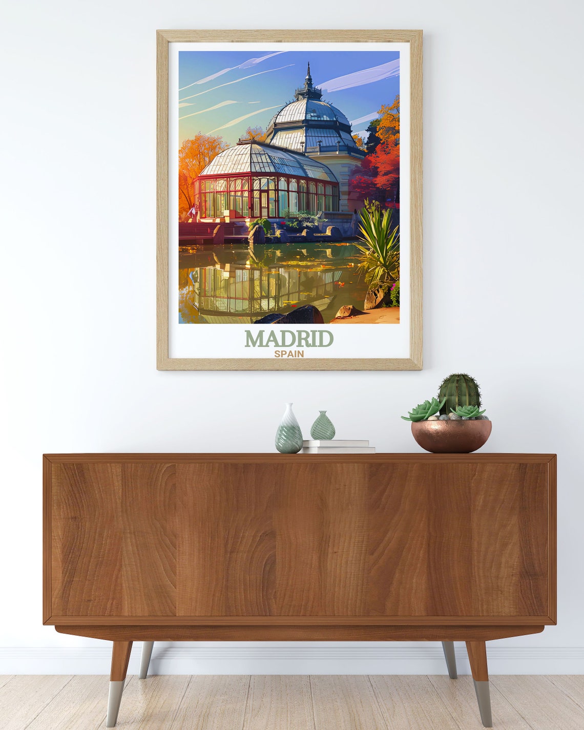 Madrid Retiro Park Crystal Palace Autumn Glass Conservatory Poster - Image 2