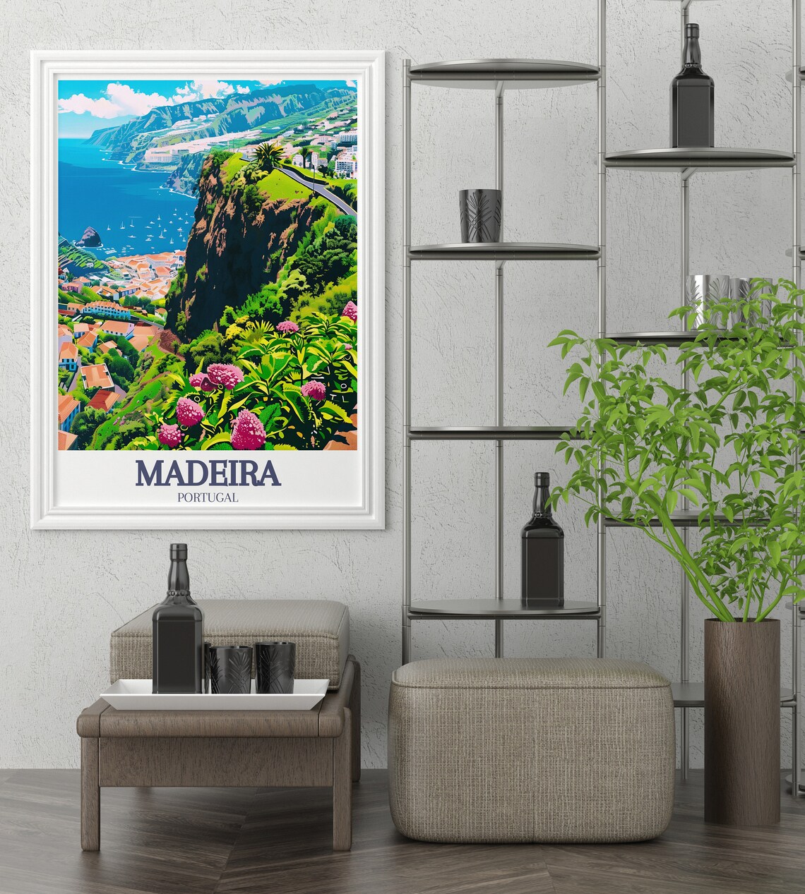 Madeira Portugal Lush Green Coast Cliffs Valley Travel Poster - Image 3