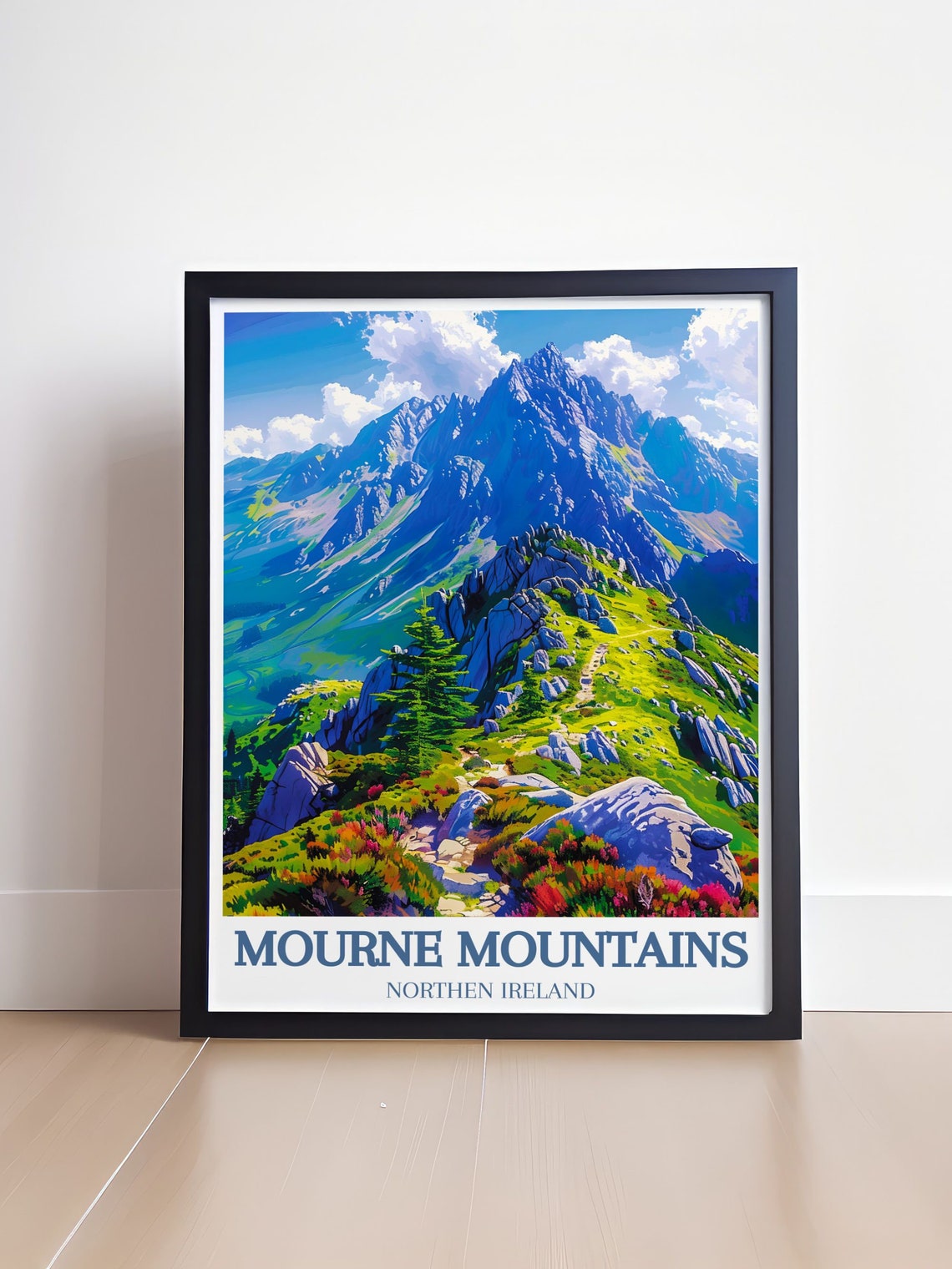 Mourne Mountains Vista Poster Captivating Northern Ireland Landscapes In Travel Art Gifts Of Nature Mourne Mountains Poster - Image 4