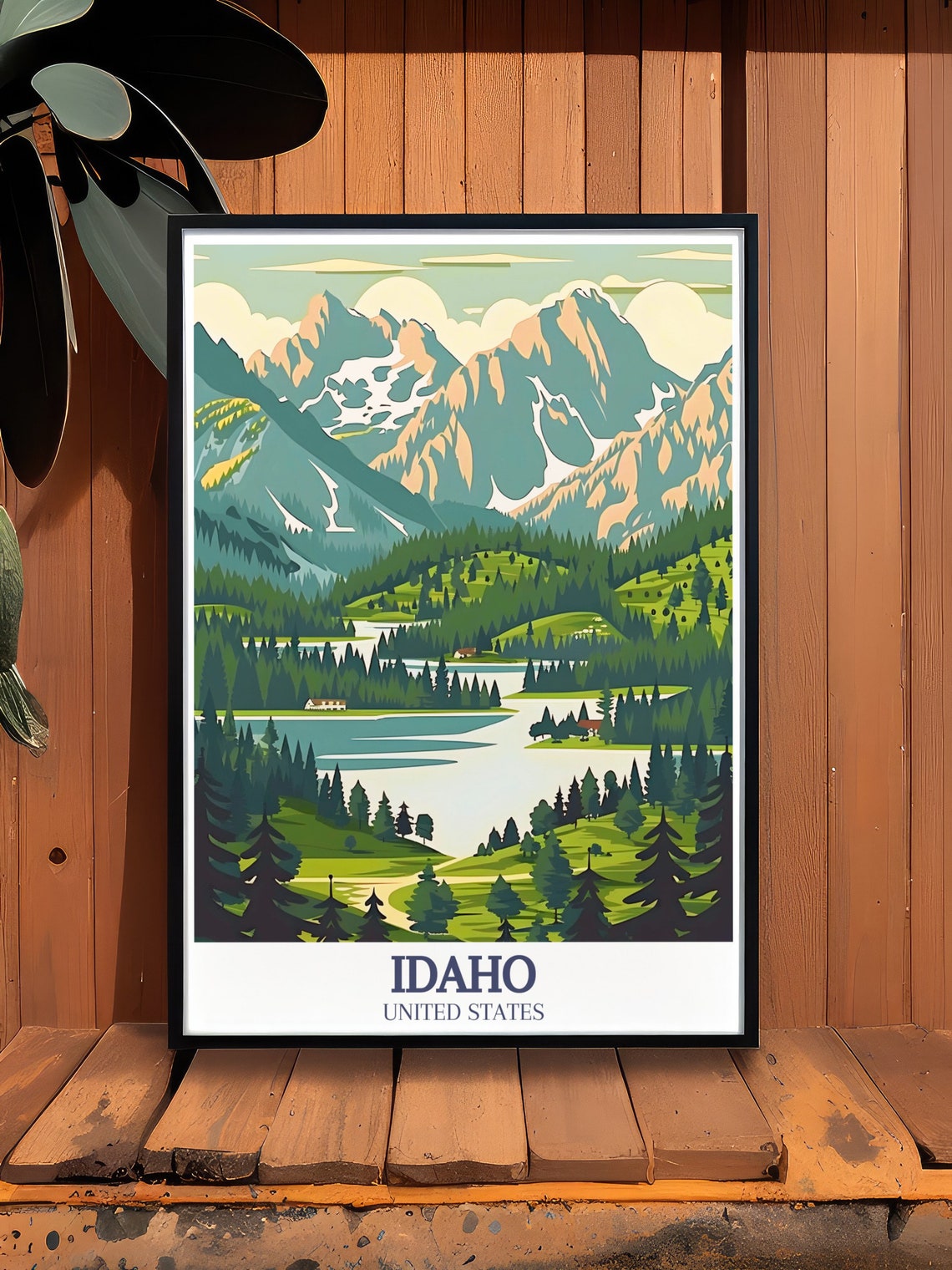 Idaho Sawtooth Mountain Lake Pine Forest Alpine Scenery Print - Image 2