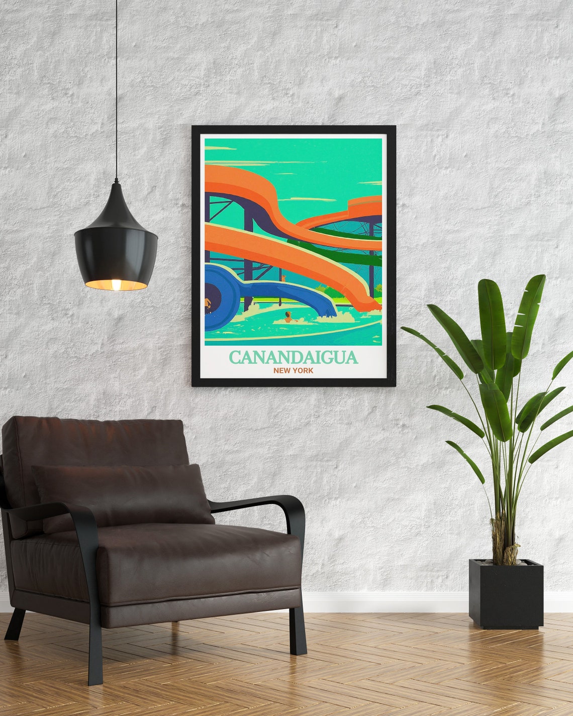 Canandaigua New York Roseland Waterpark Slides Summer Fun Poster - Image 3