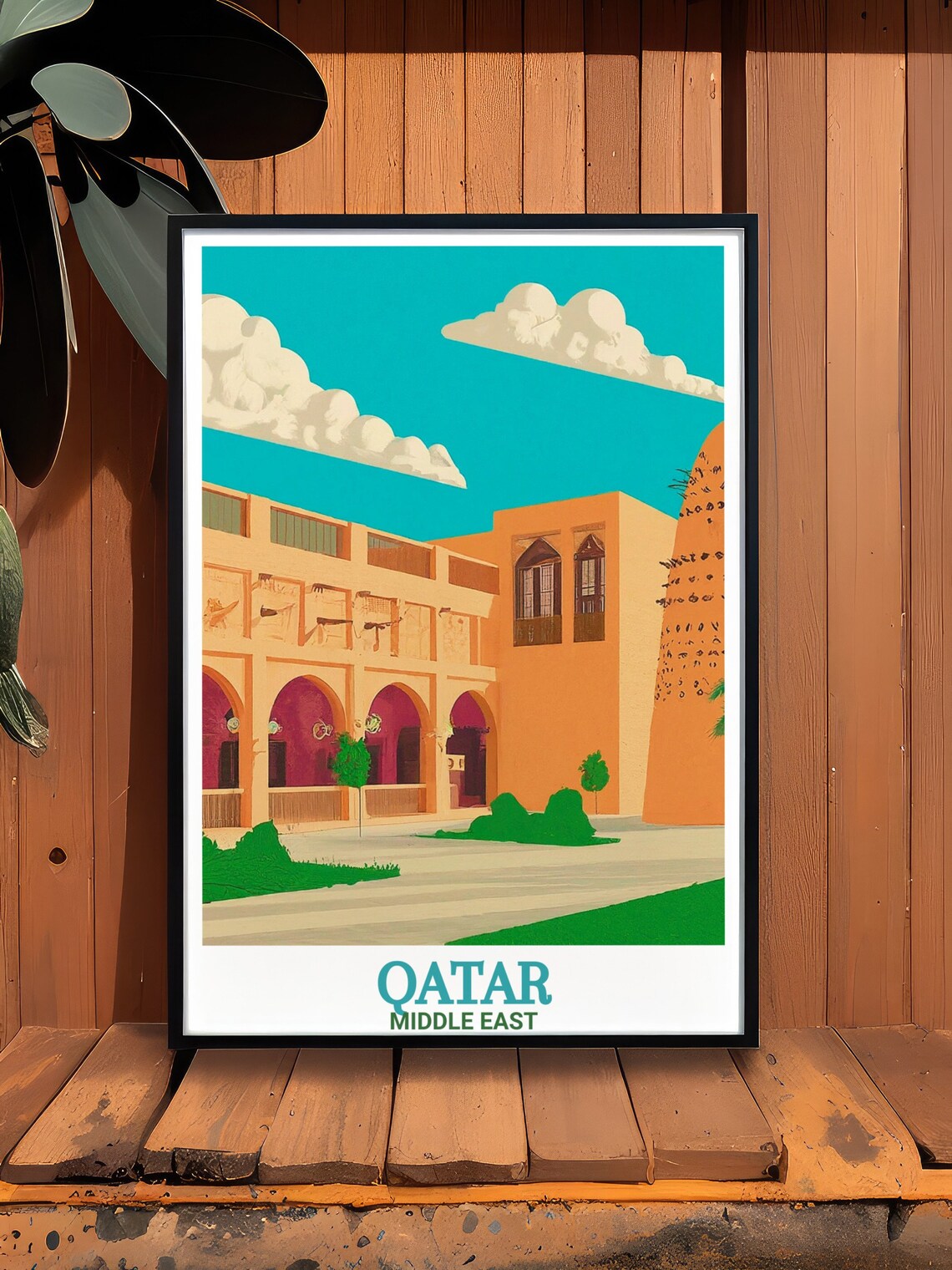 Qatar Middle East Katara Cultural Village Courtyard Travel Poster - Image 3