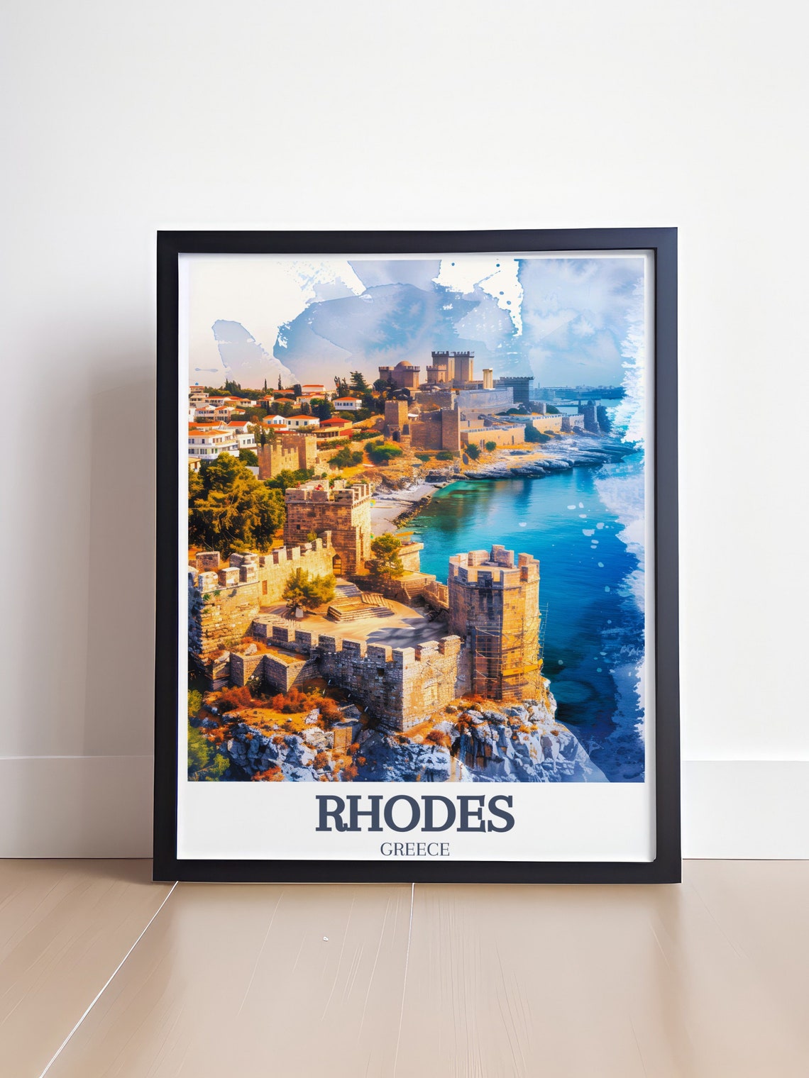 Rhodes Poster Palace Of The Grand Master Print Old Town Of Rhodes Art And Travel Poster Greece Travel Gifts And Decor - Image 4