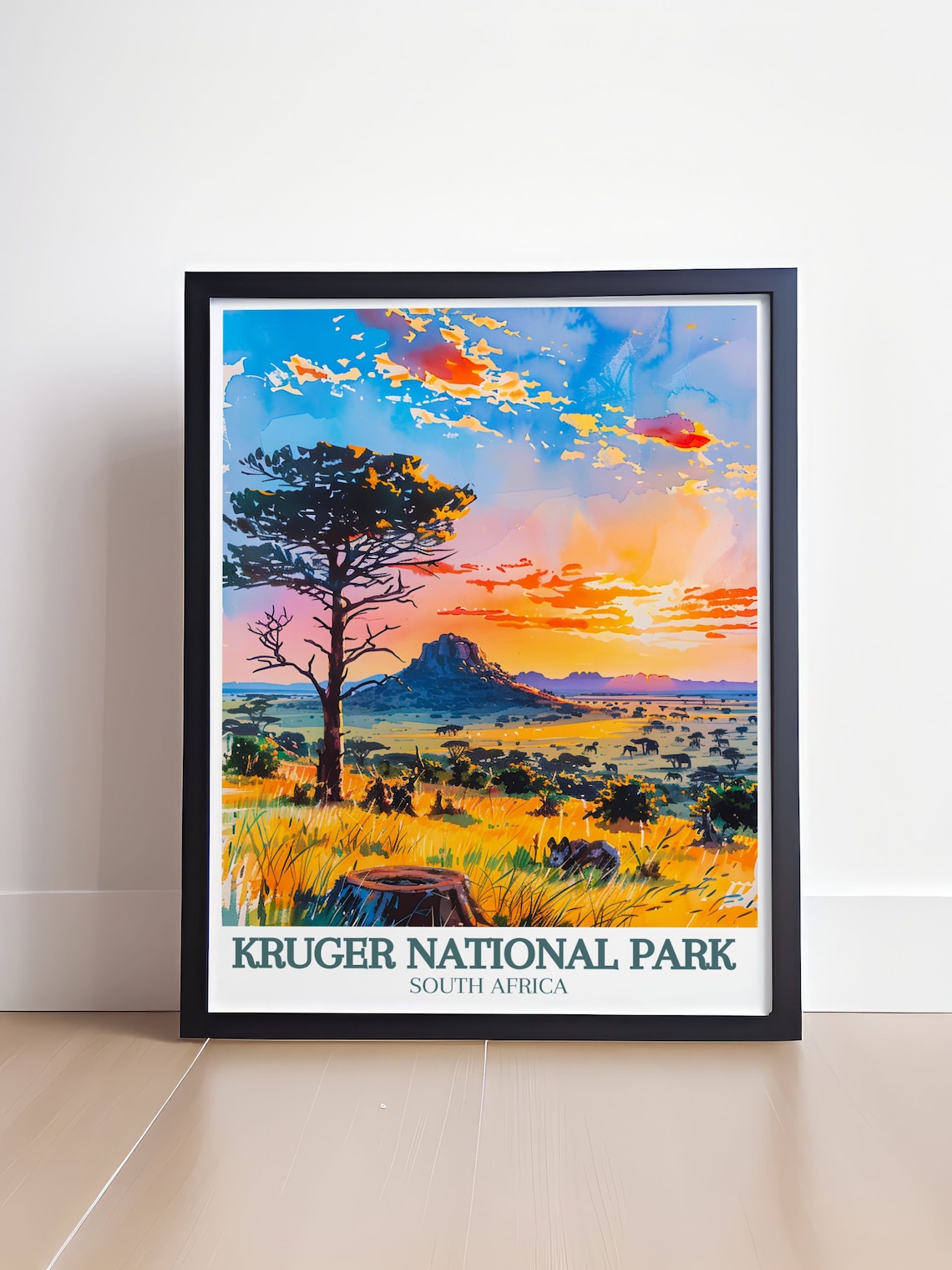 Kruger National Park Sunset Savanna South Africa Travel Poster - Image 4