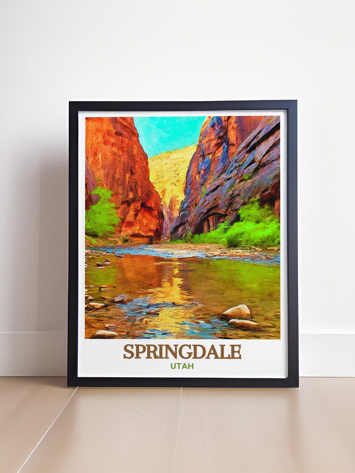 Springdale Utah The Narrows Canyon River Gorge Scenes Poster - Image 4