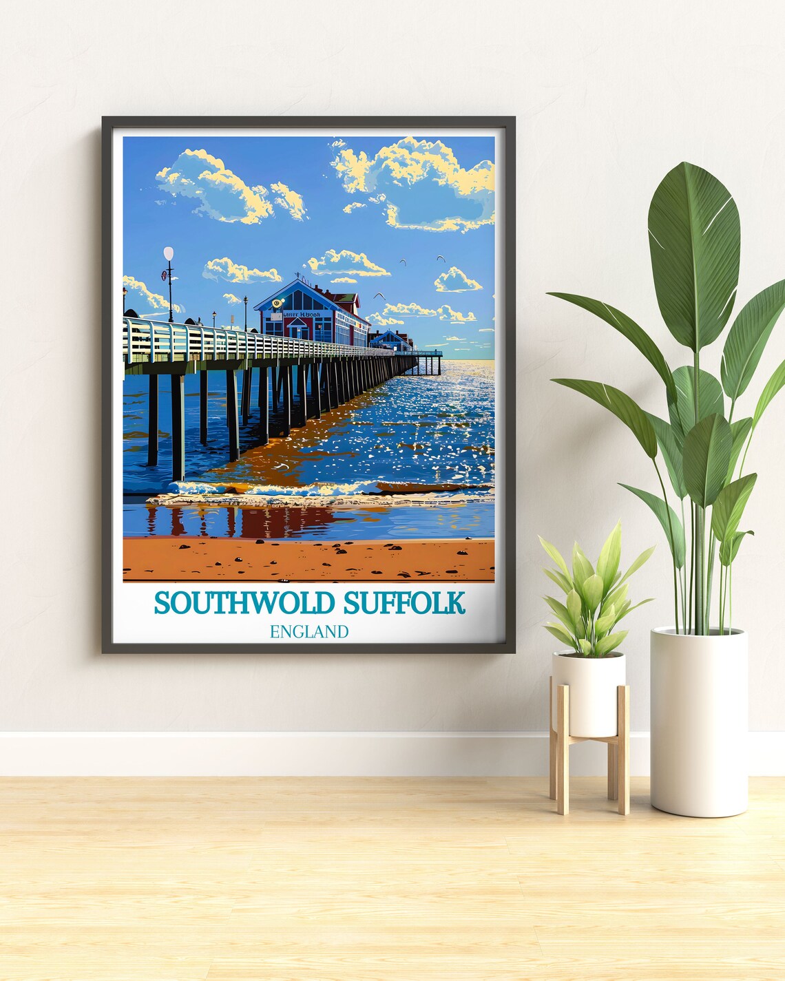 Southwold Pier Long Wooden Boardwalk Over the Sea Travel Poster - Image 2