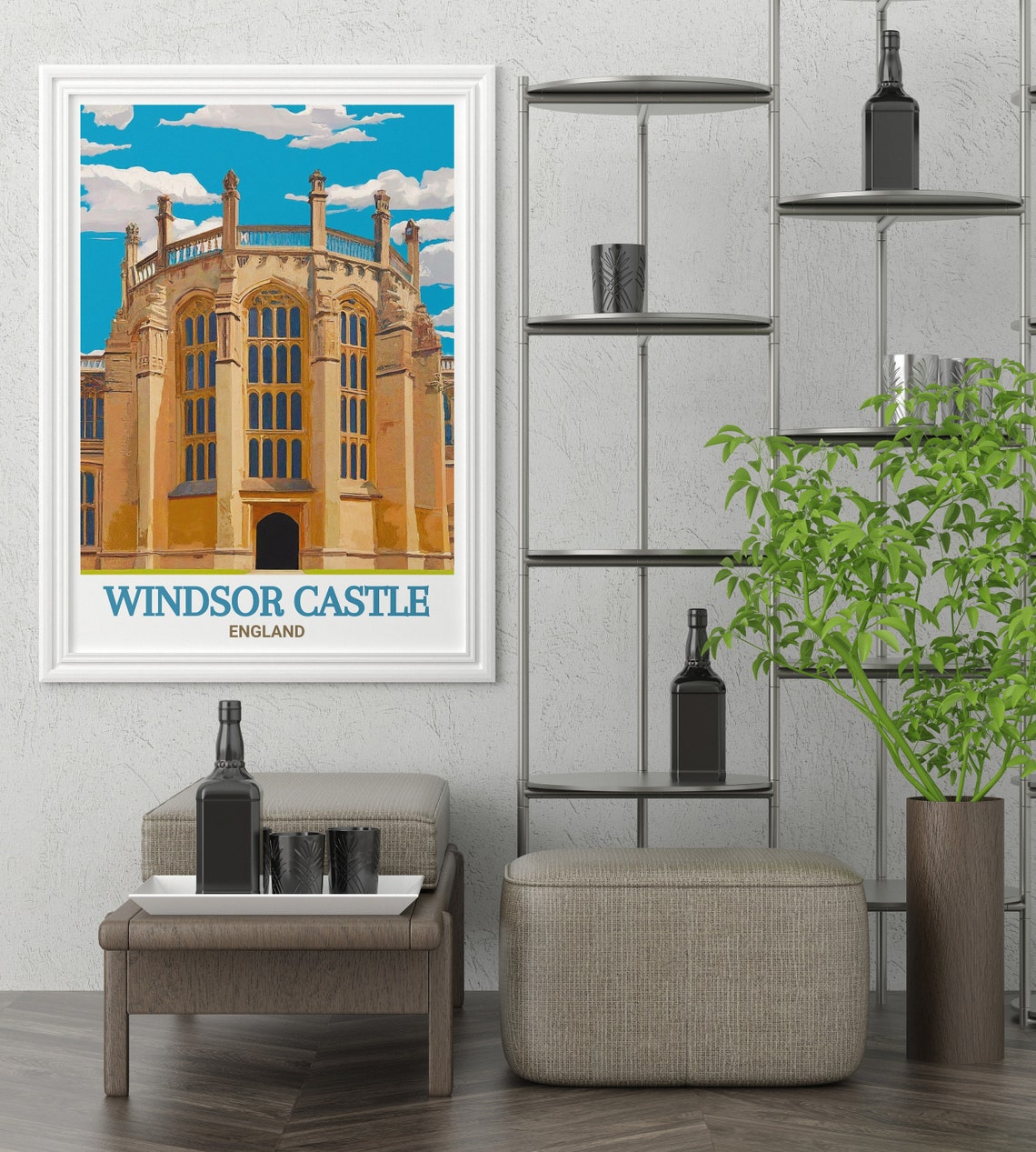 Windsor Castle Travel Posters St Georges Chapel Art Collection Gothic Architecture Travel Posters - Image 3