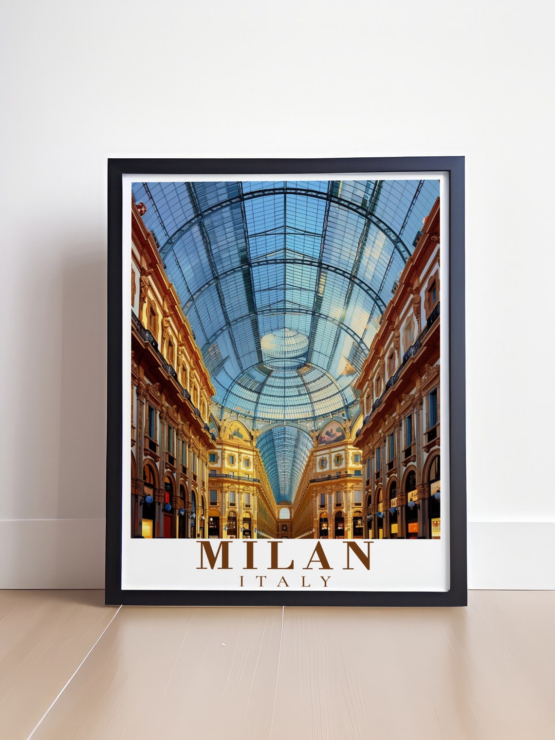 Milan Travel Print Galleria Vittorio Emanuele Ii Travel Poster Galleria Vittorio Emanuele Ii Poster For Milan Lovers Italy Wall Decor - Image 4