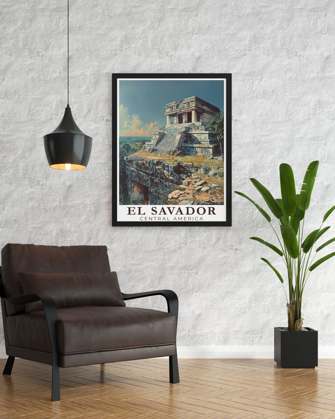 El Salvador Ancient Maya Temple Ruins At Golden Sunset Poster - Image 3