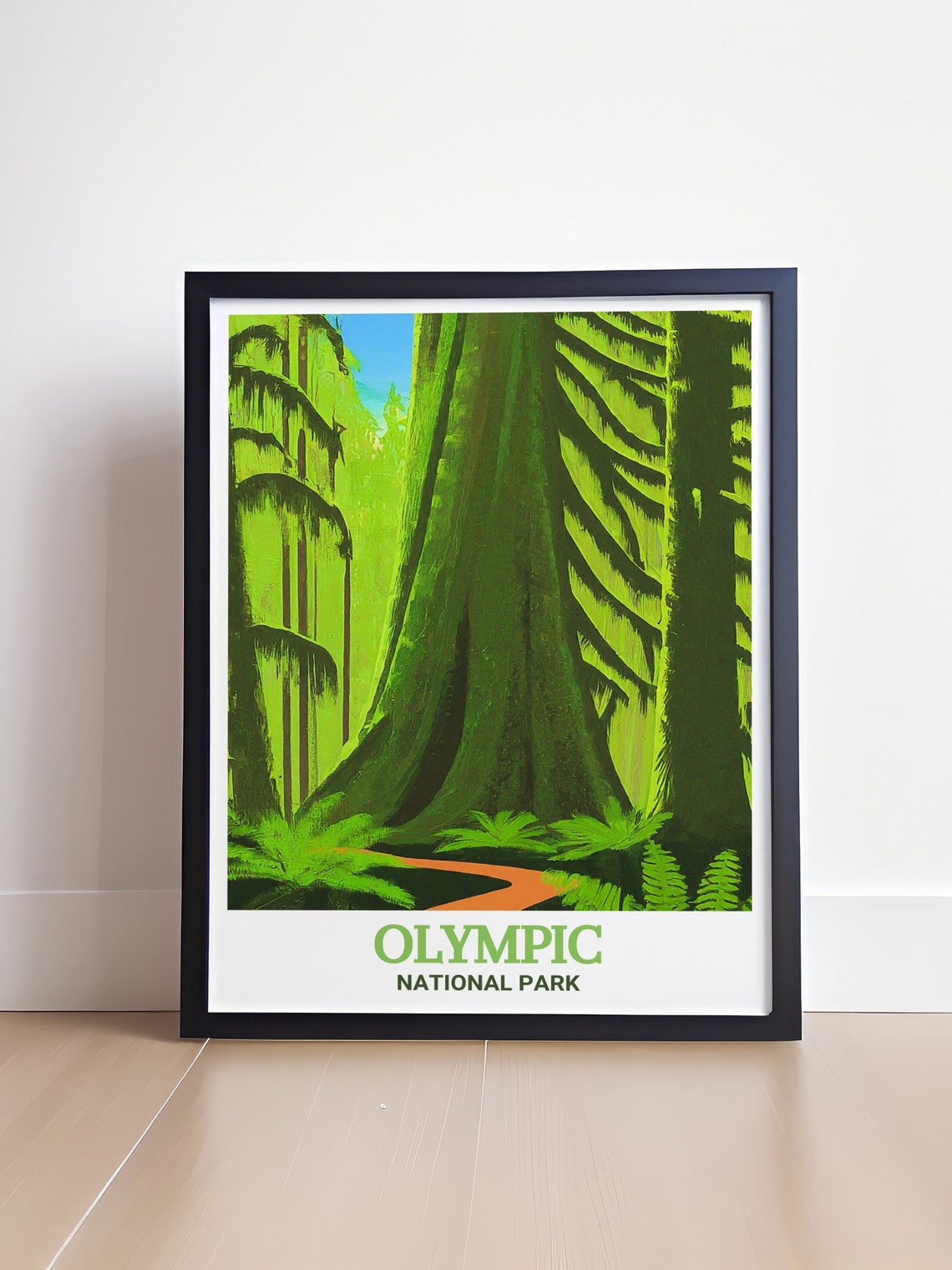 Olympic National Park Hoh Rainforest Mossy Trees Trail Art Poster - Image 4