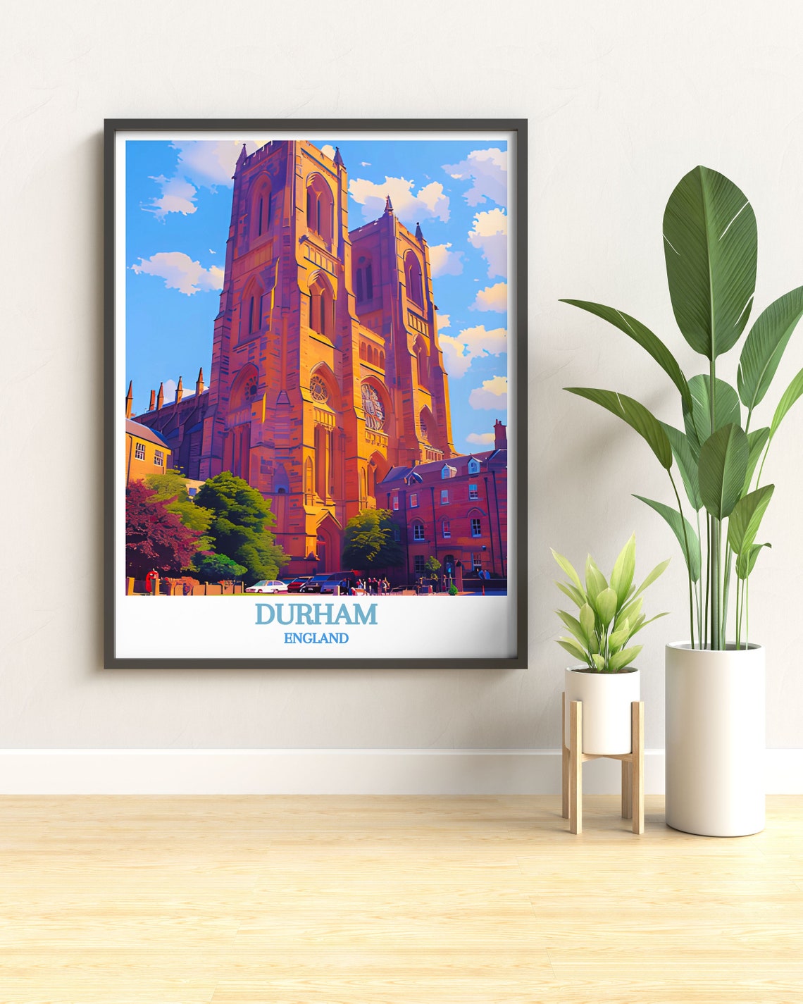 Durham England Cathedral Golden Stone Facade Landmark Poster - Image 3