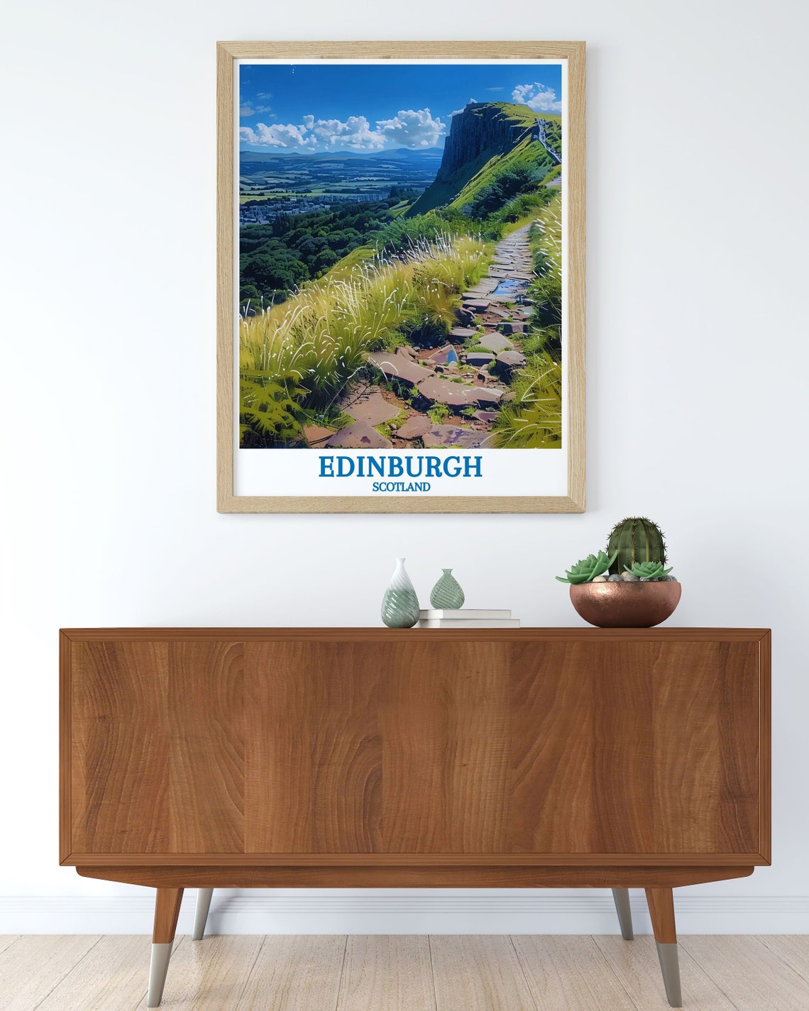 Edinburgh Scotland Rocky Hill Trail Above The City Skyline Poster - Image 2