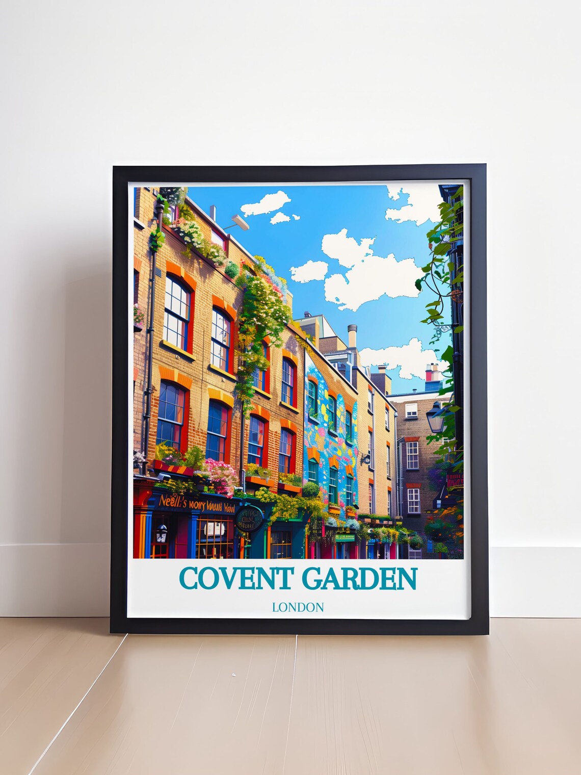 Covent Garden London Brick Buildings Flower Baskets Alley Poster - Image 4